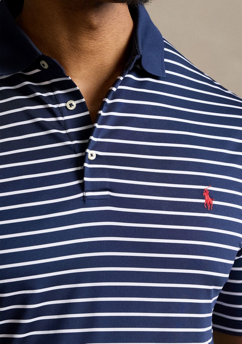 Big & Tall Striped Stretch Performance Polo Shirt