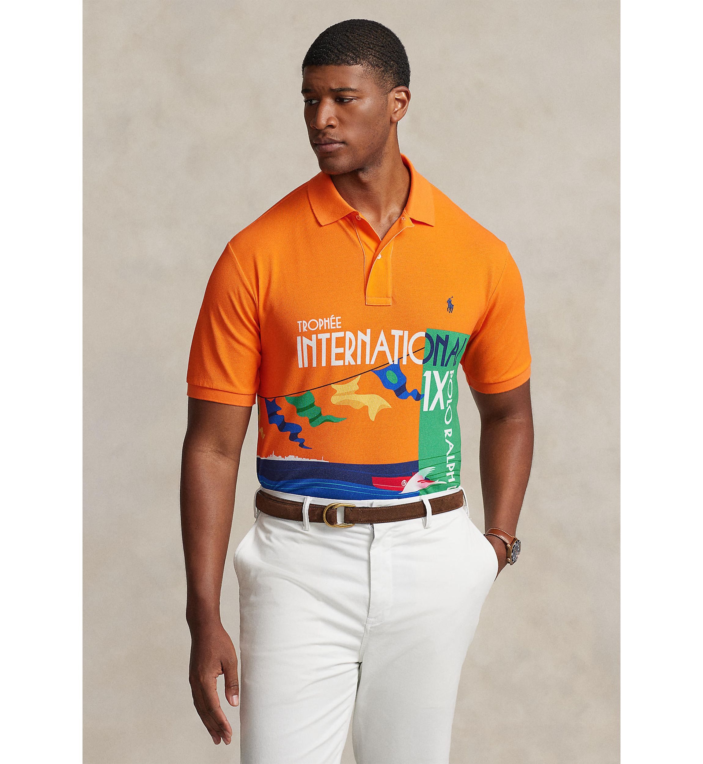 Big & Tall Mesh Graphic Polo Shirt