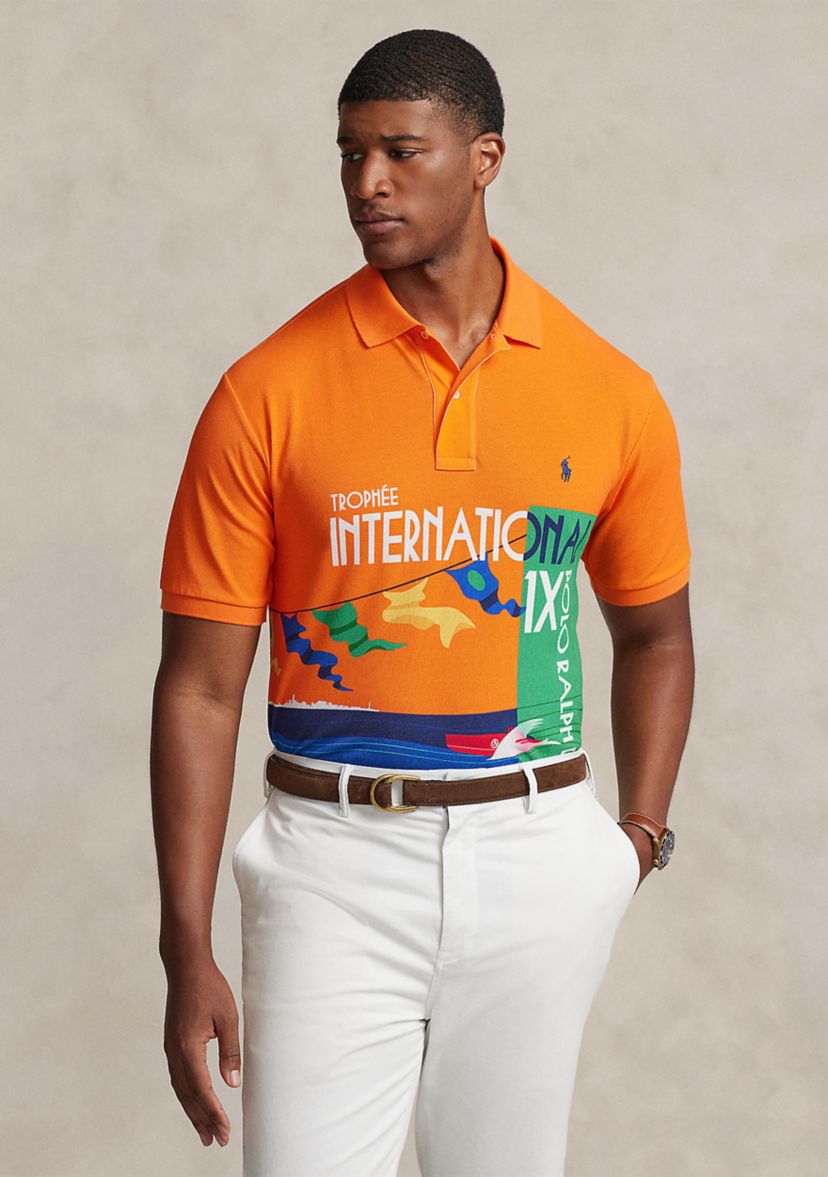 Big & Tall Mesh Graphic Polo Shirt