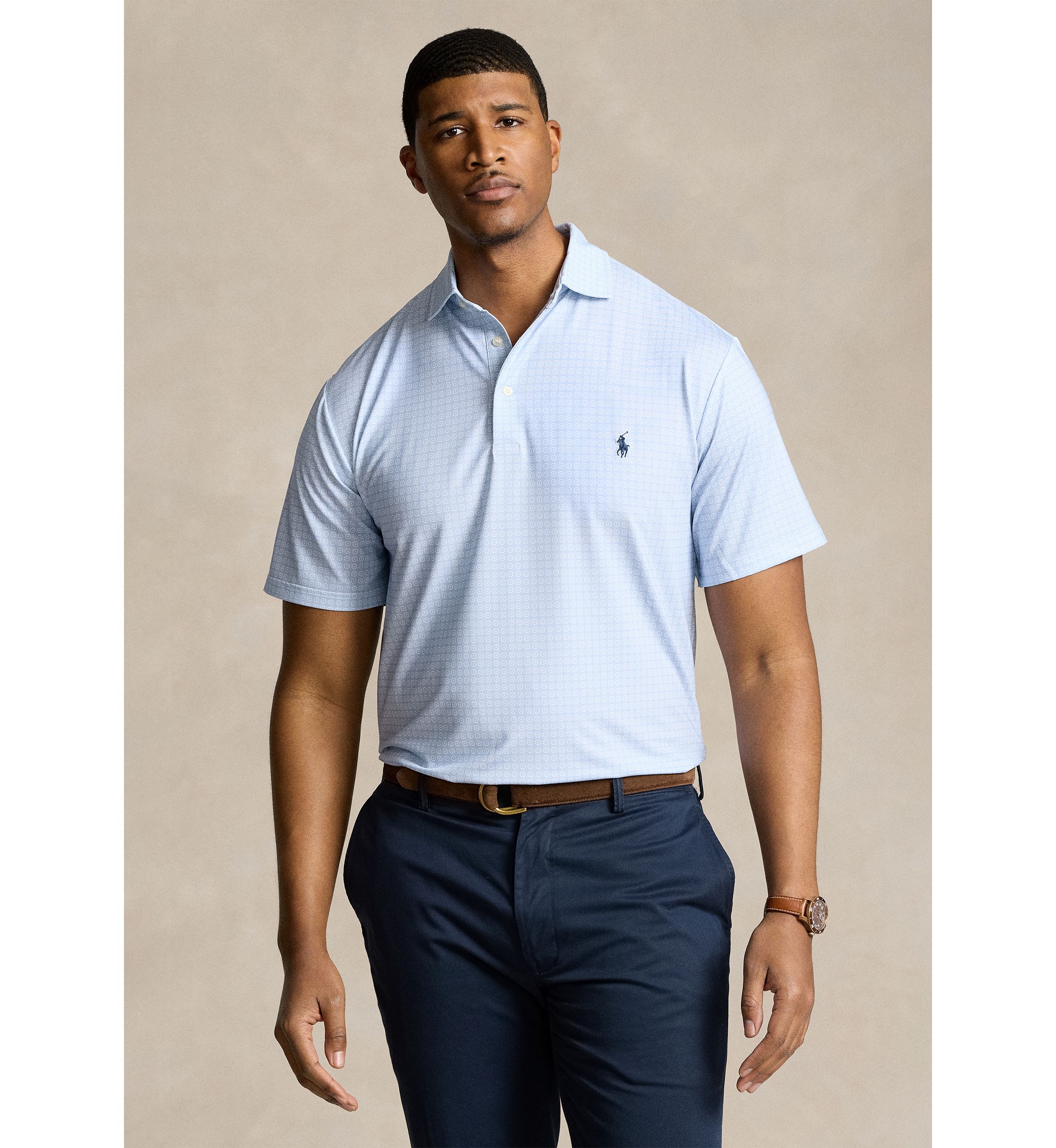 Big & Tall Foulard Printed Performance Polo Shirt