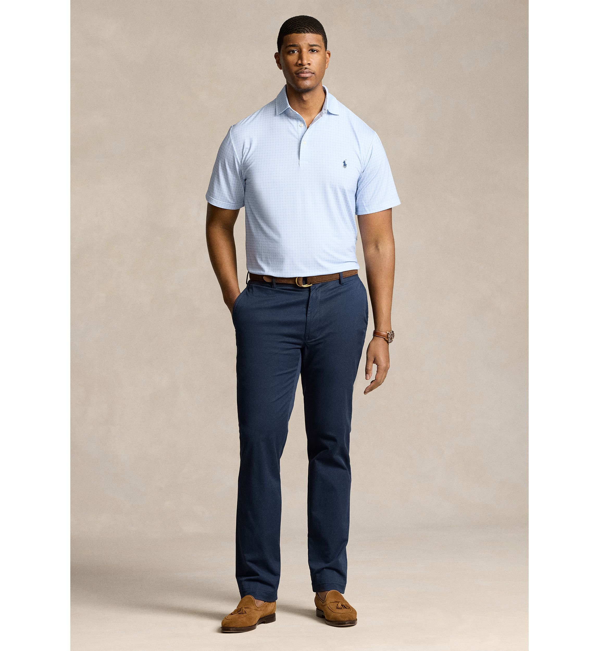 Big & Tall Foulard Printed Performance Polo Shirt