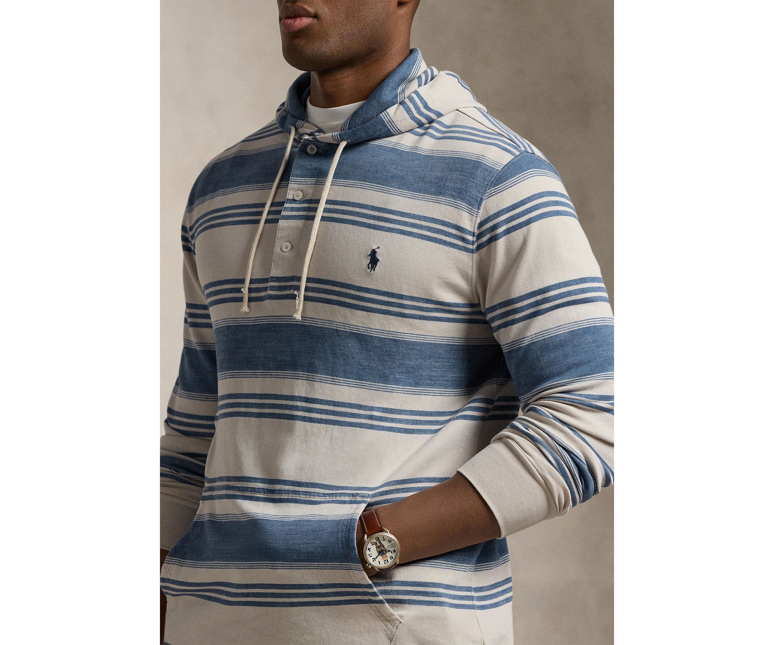 Big & Tall Striped Spa Terry Hoodie