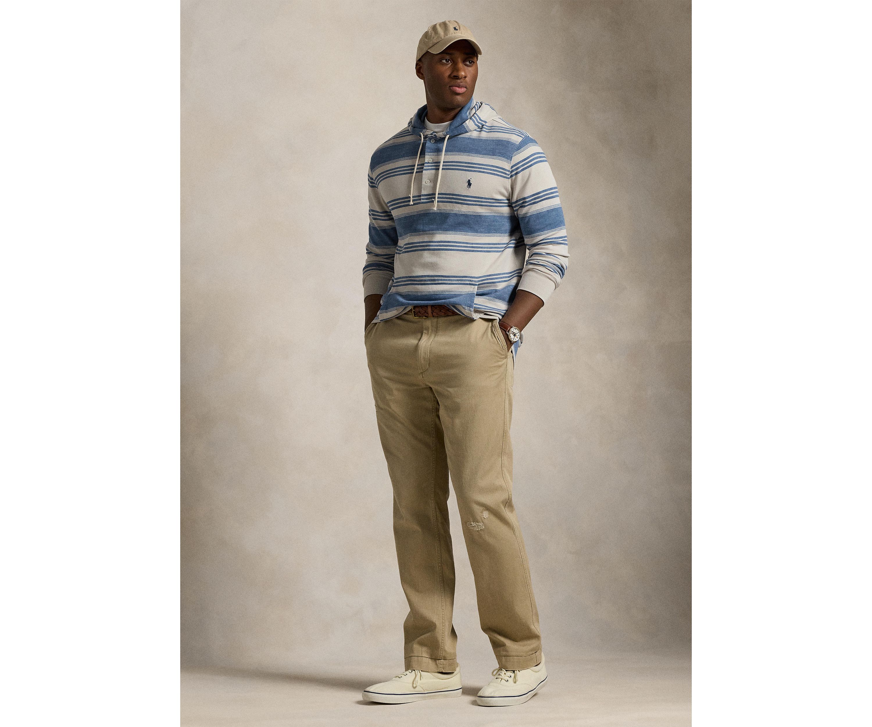 Big & Tall Striped Spa Terry Hoodie