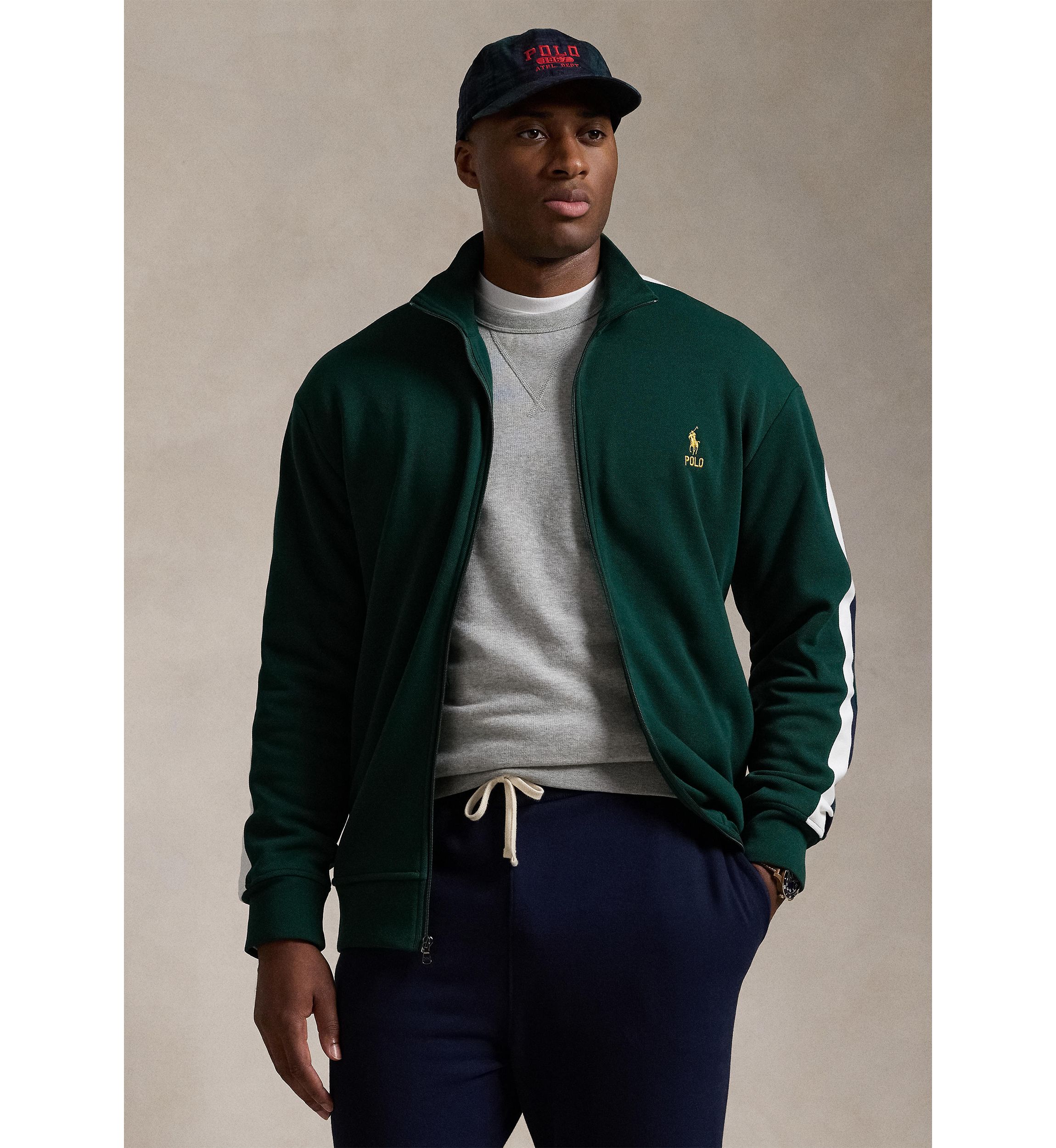 Big & Tall Double Knit Mesh Track Jacket