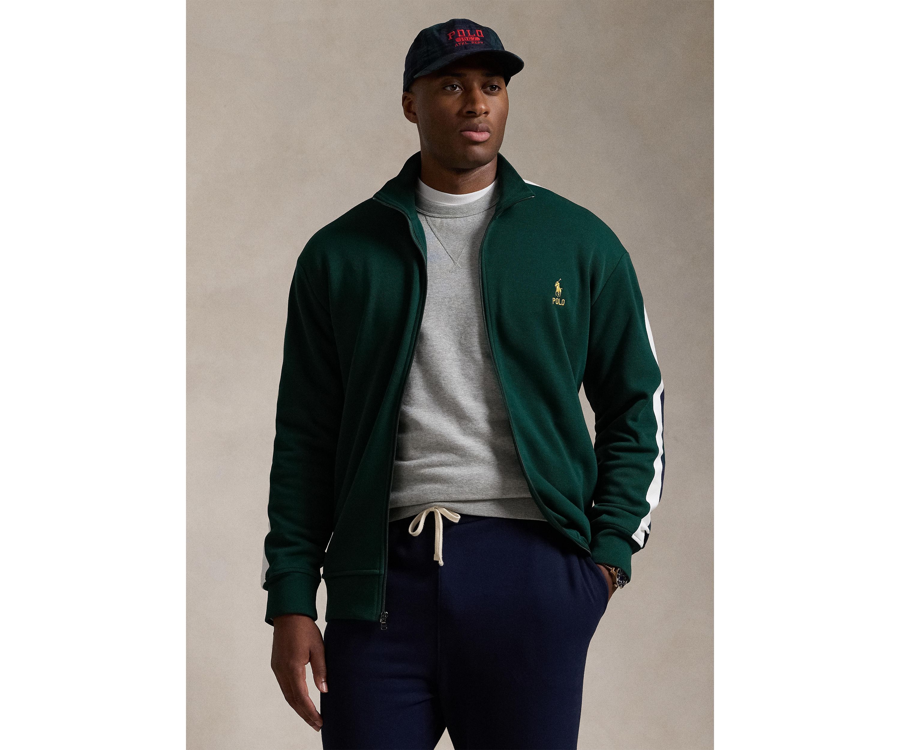 Big & Tall Double Knit Mesh Track Jacket