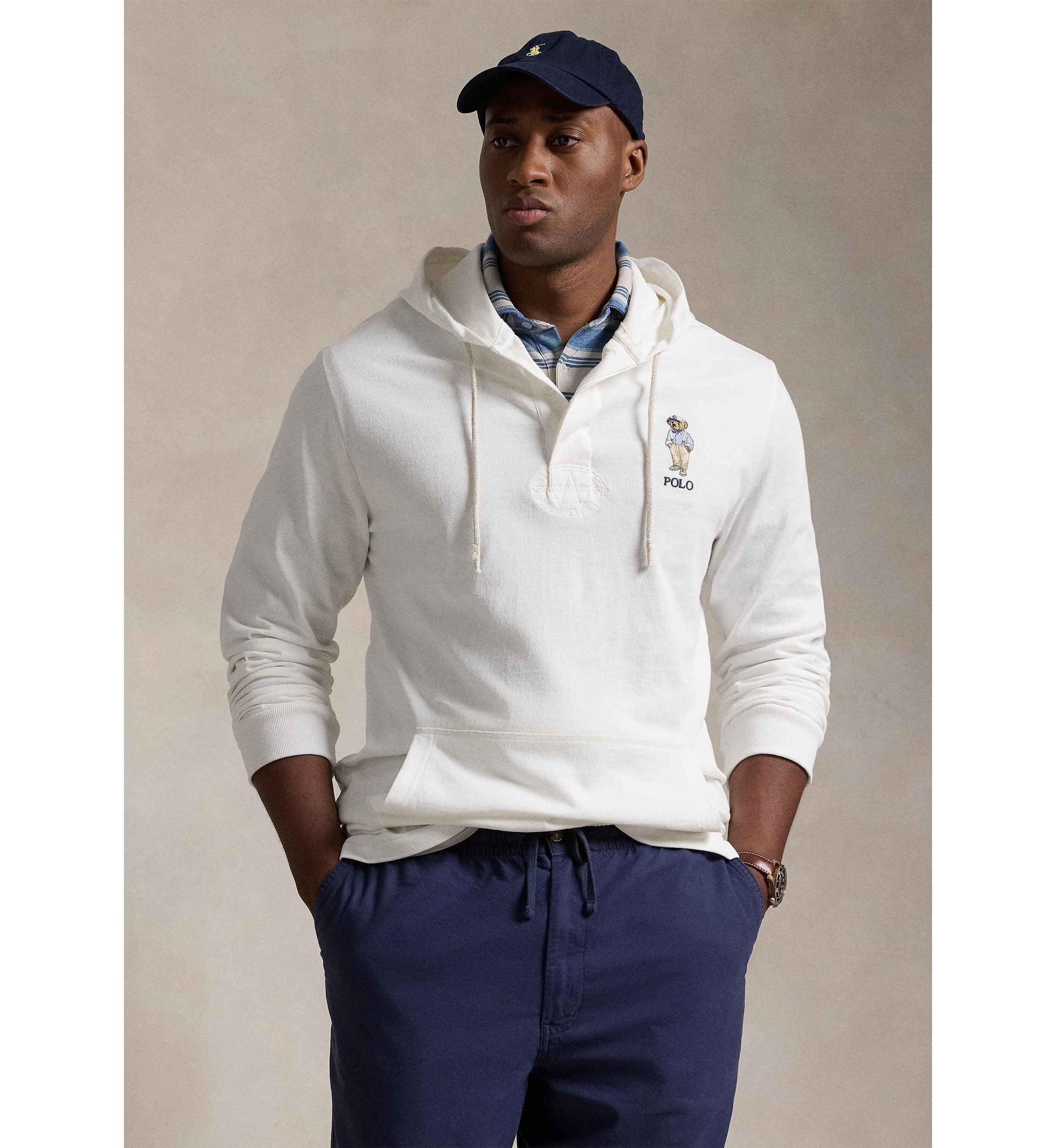 Big & Tall Polo Bear Jersey Rugby Hoodie