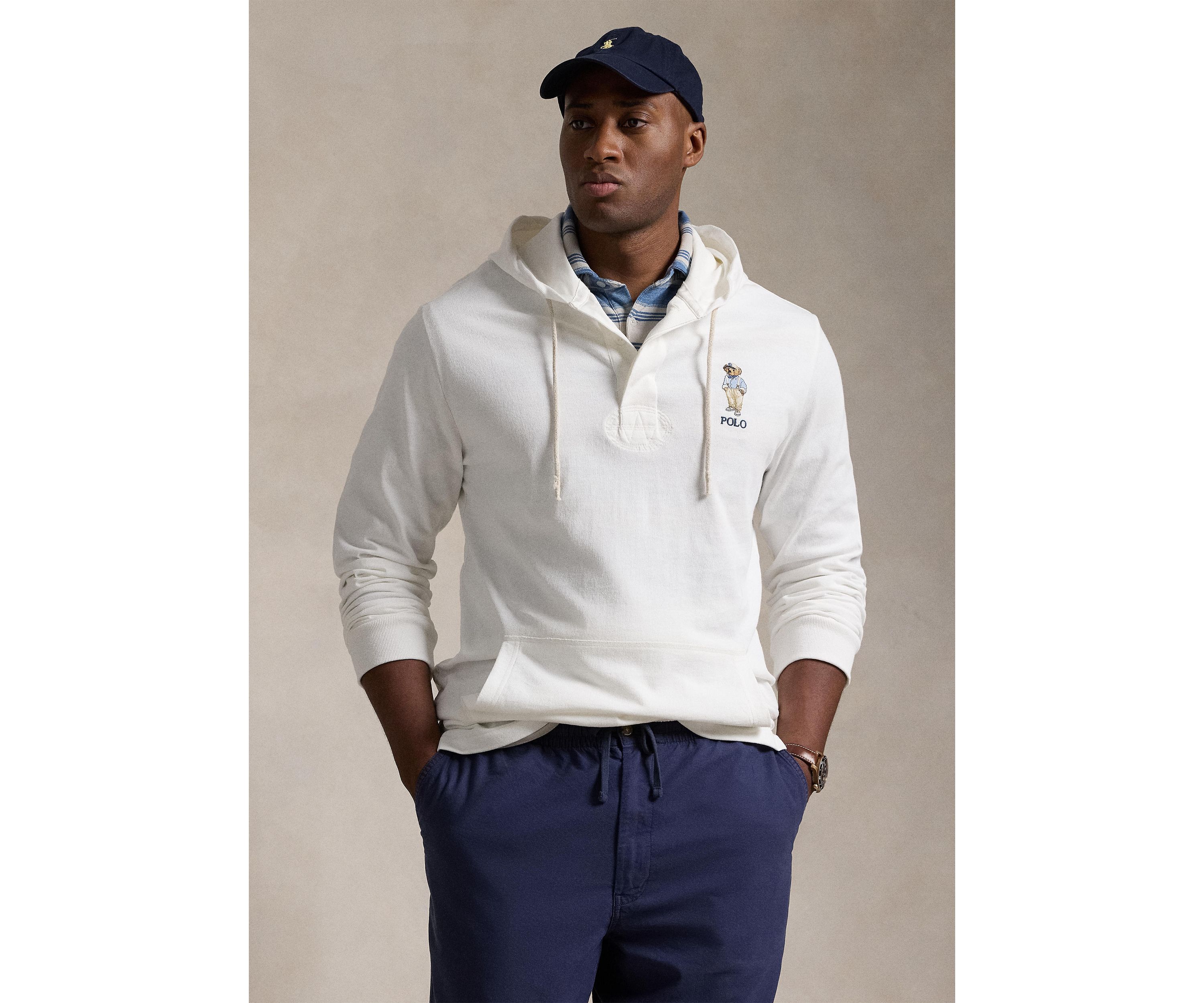 Big & Tall Polo Bear Jersey Rugby Hoodie