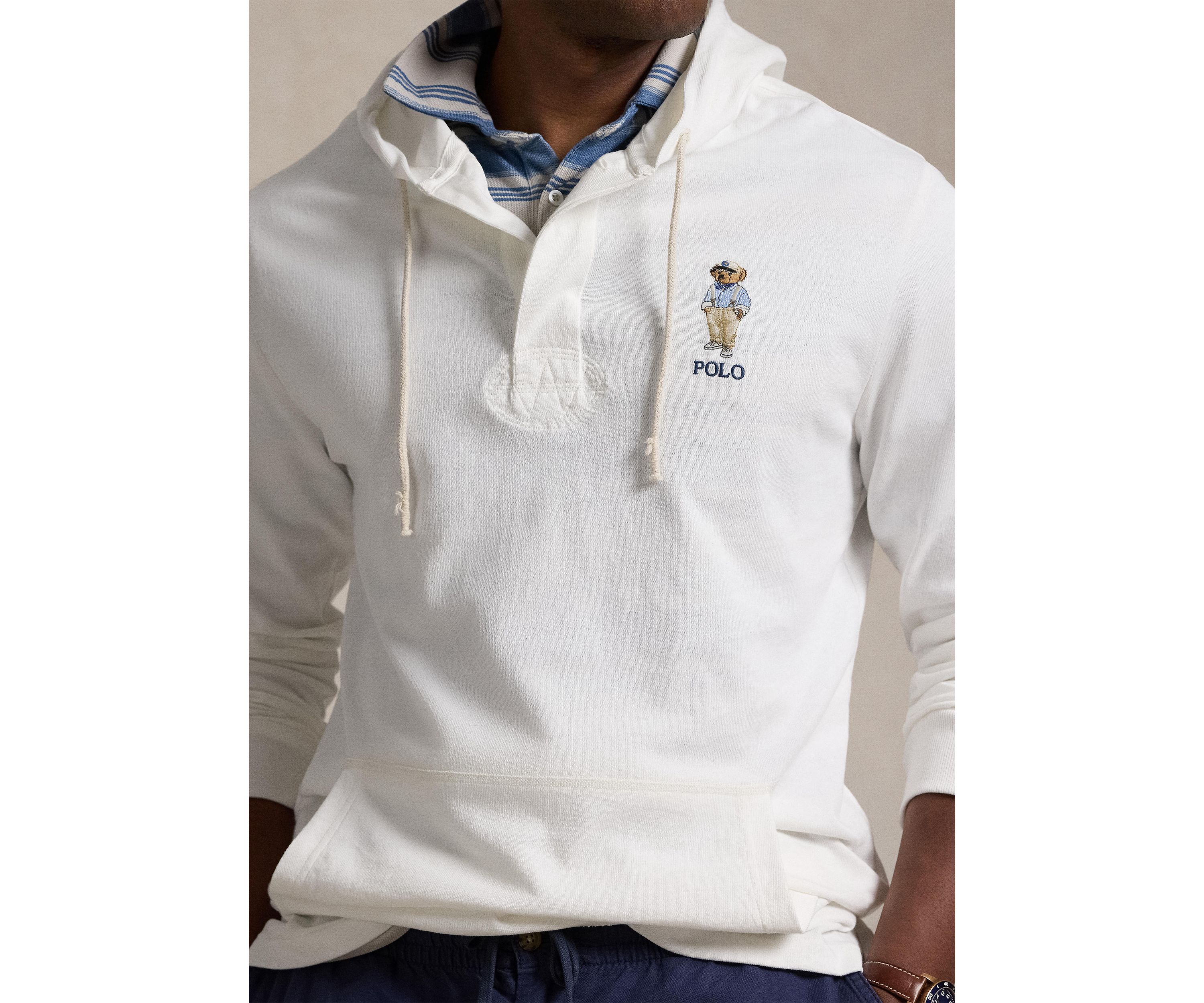 Big & Tall Polo Bear Jersey Rugby Hoodie