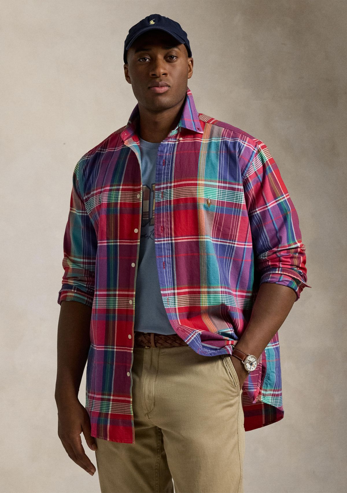 Big & Tall Striped Oxford Shirt