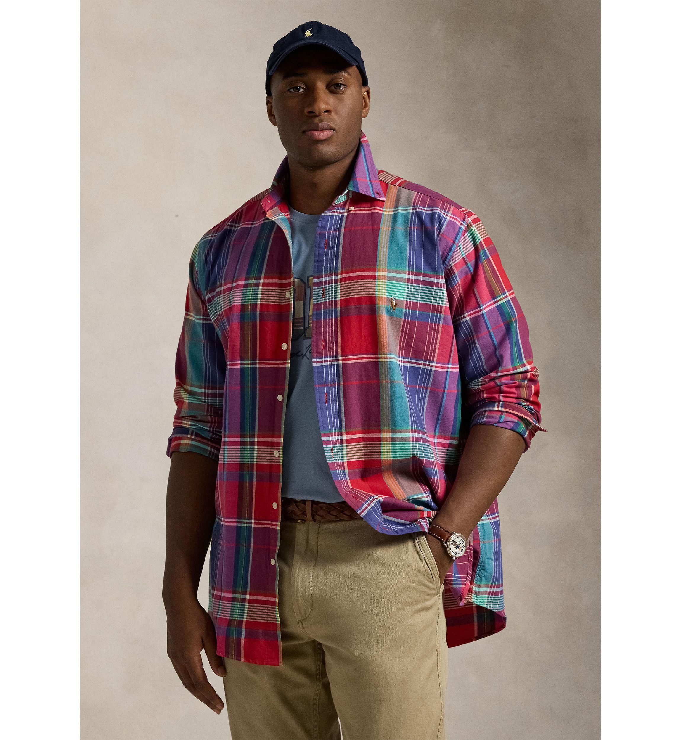 Big & Tall Striped Oxford Shirt