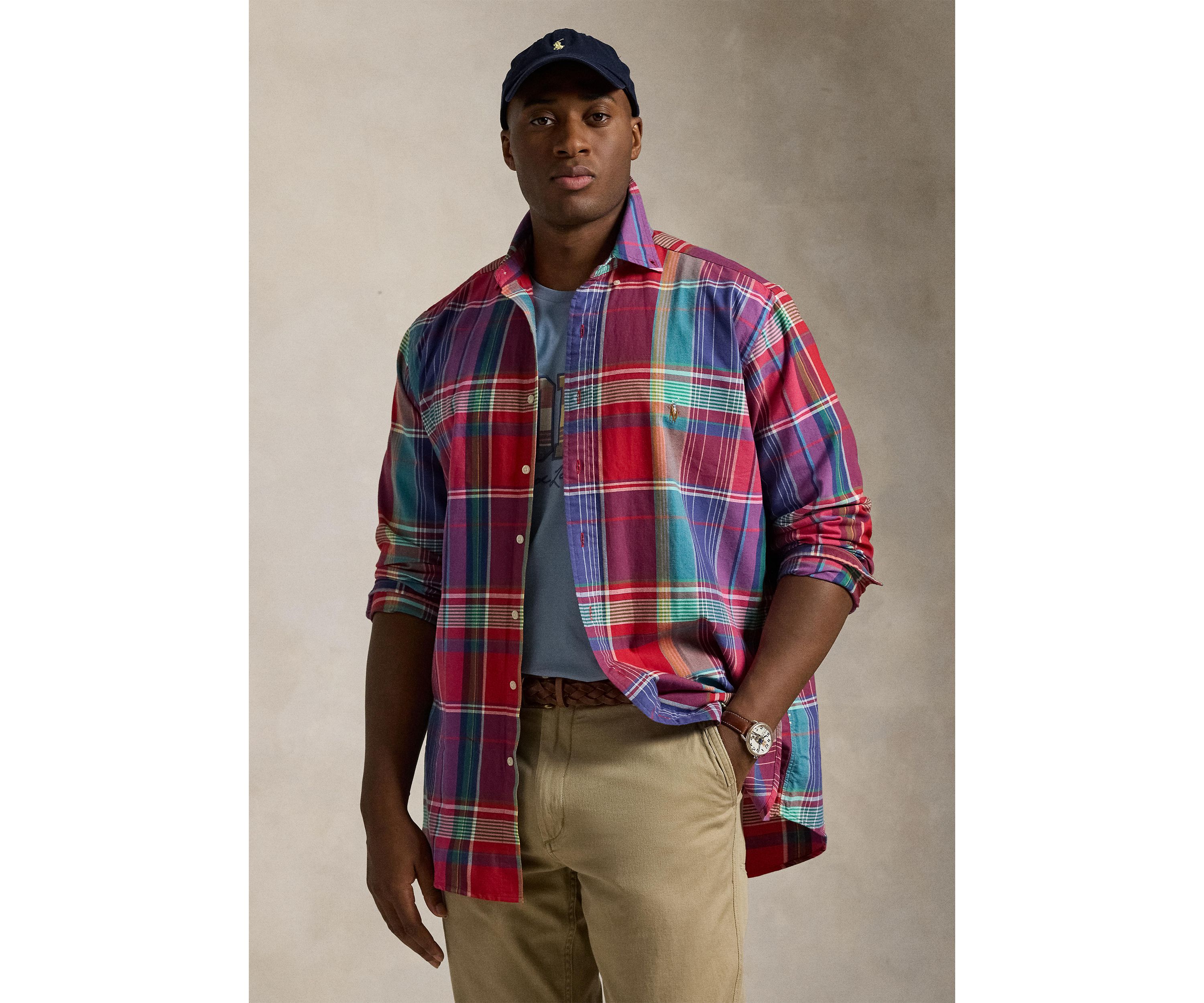 Big & Tall Striped Oxford Shirt