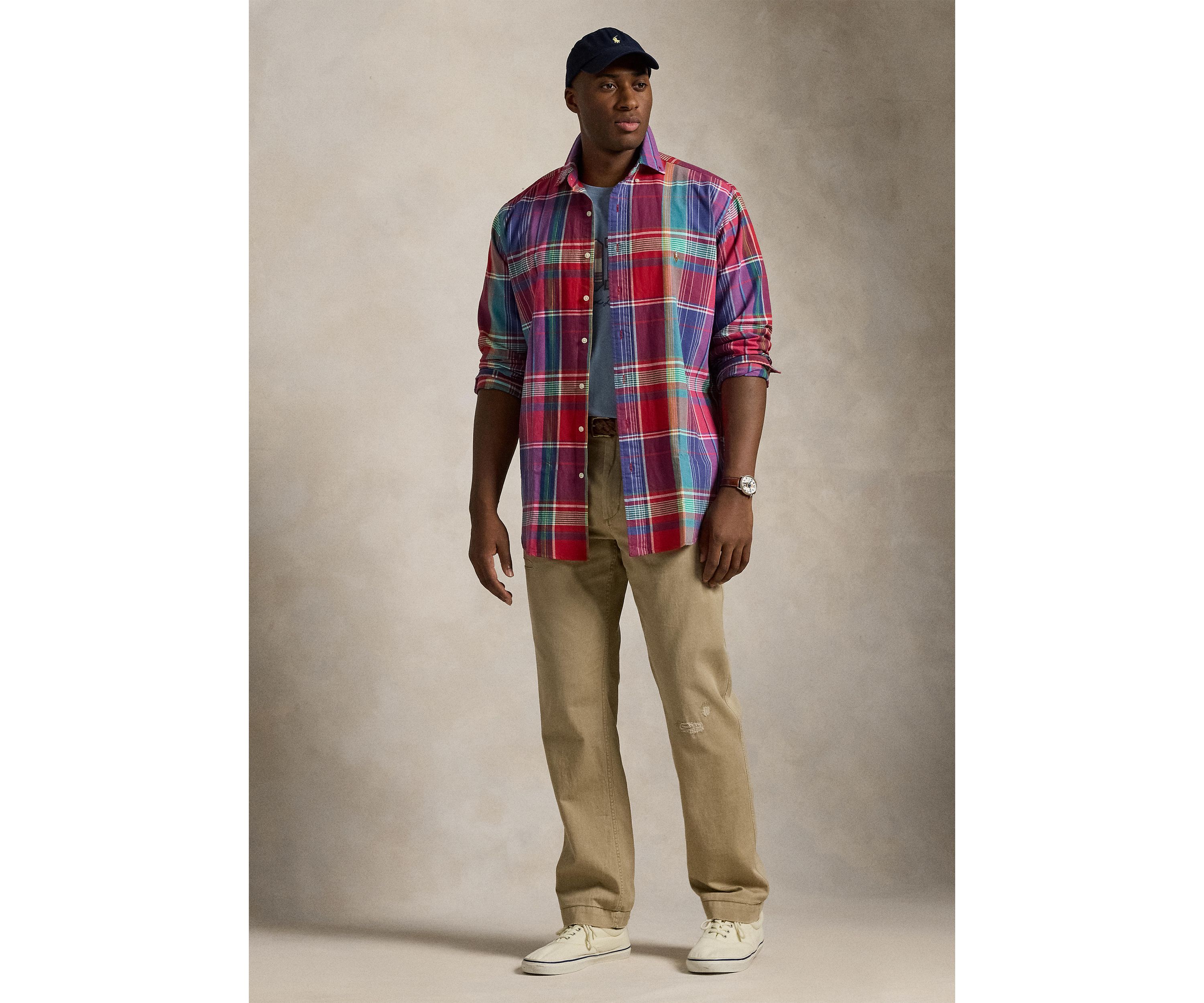Big & Tall Striped Oxford Shirt