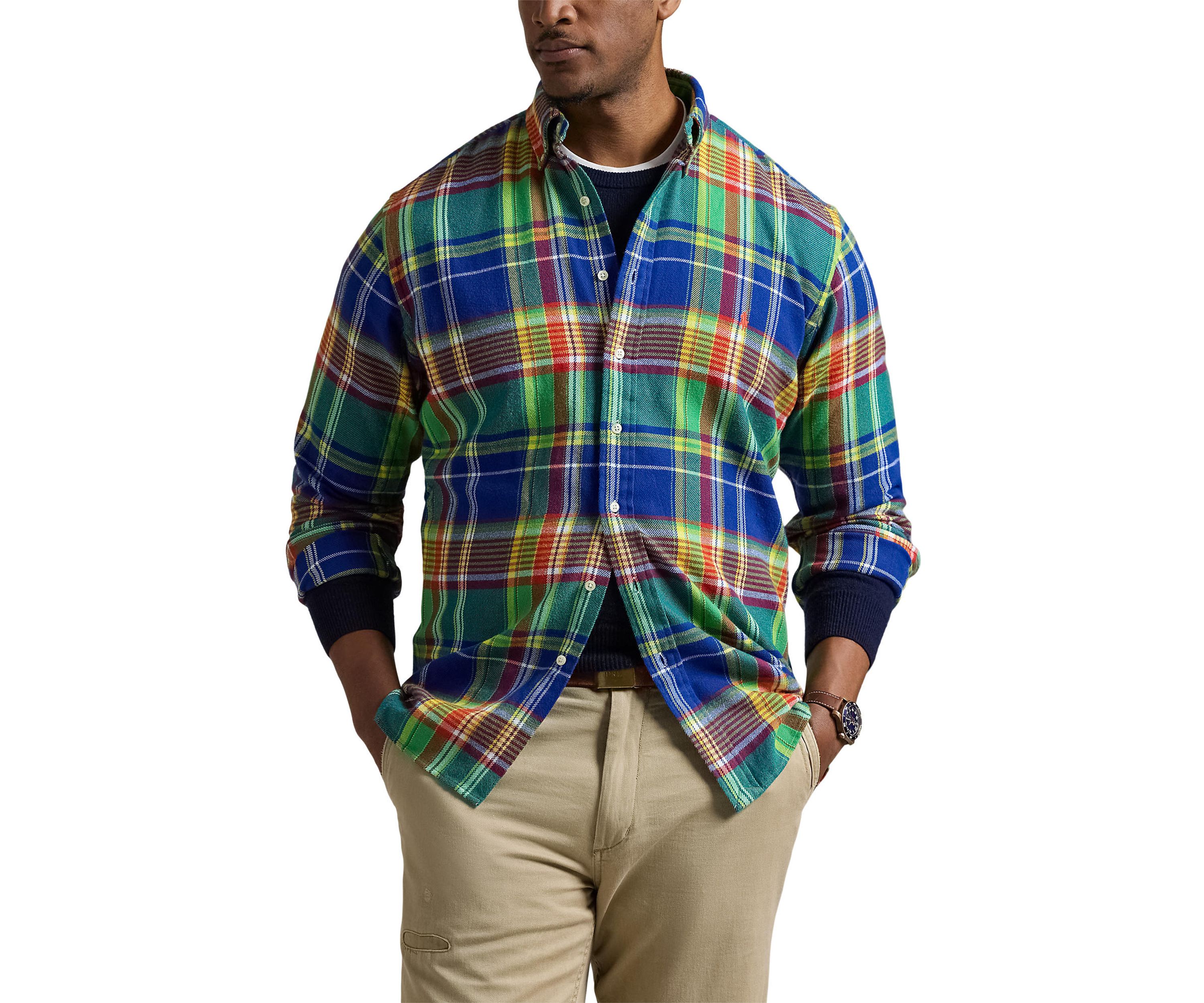 Big & Tall Plaid Brushed Flannel Shirt