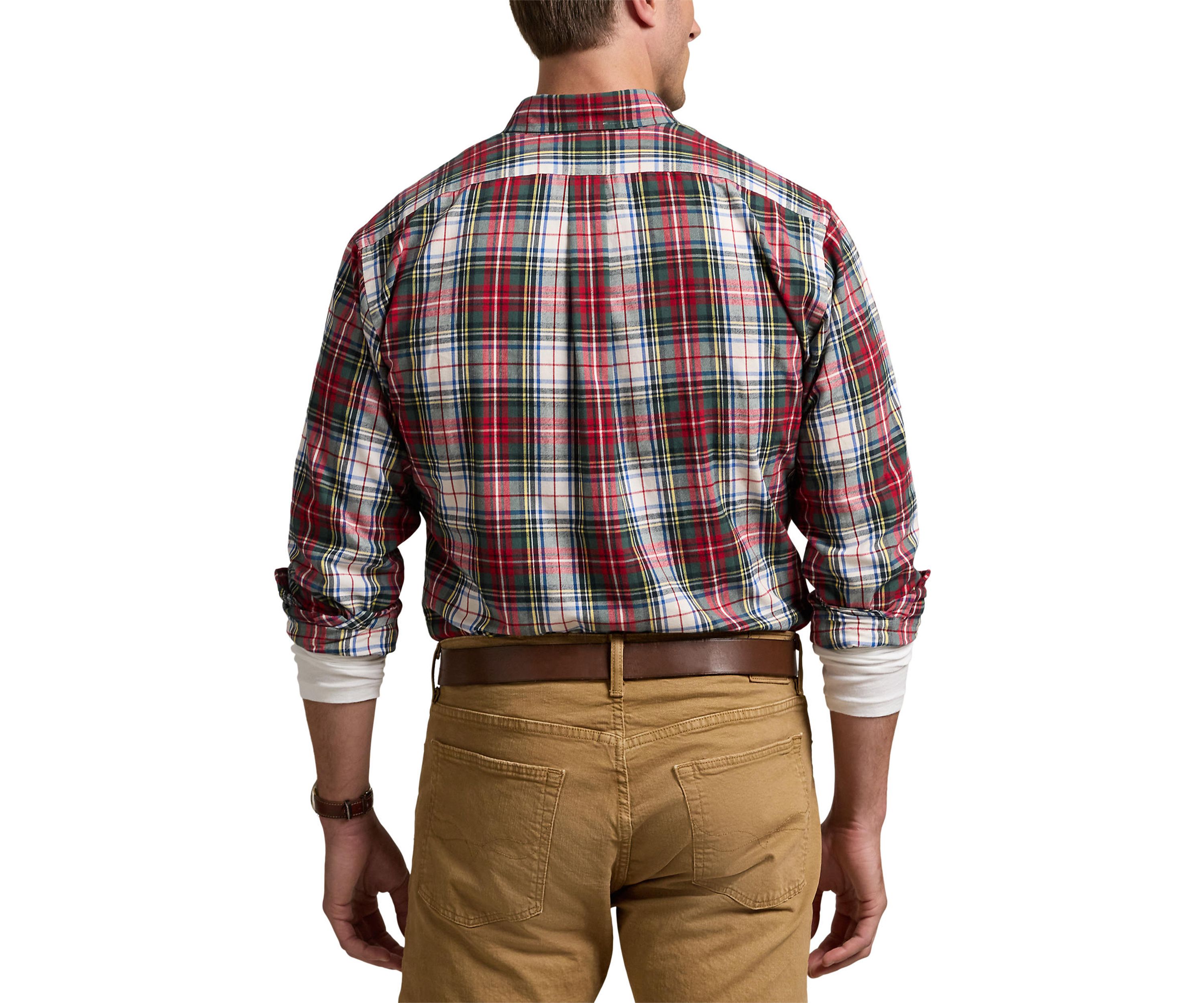 Big & Tall Plaid Brushed Oxford Shirt