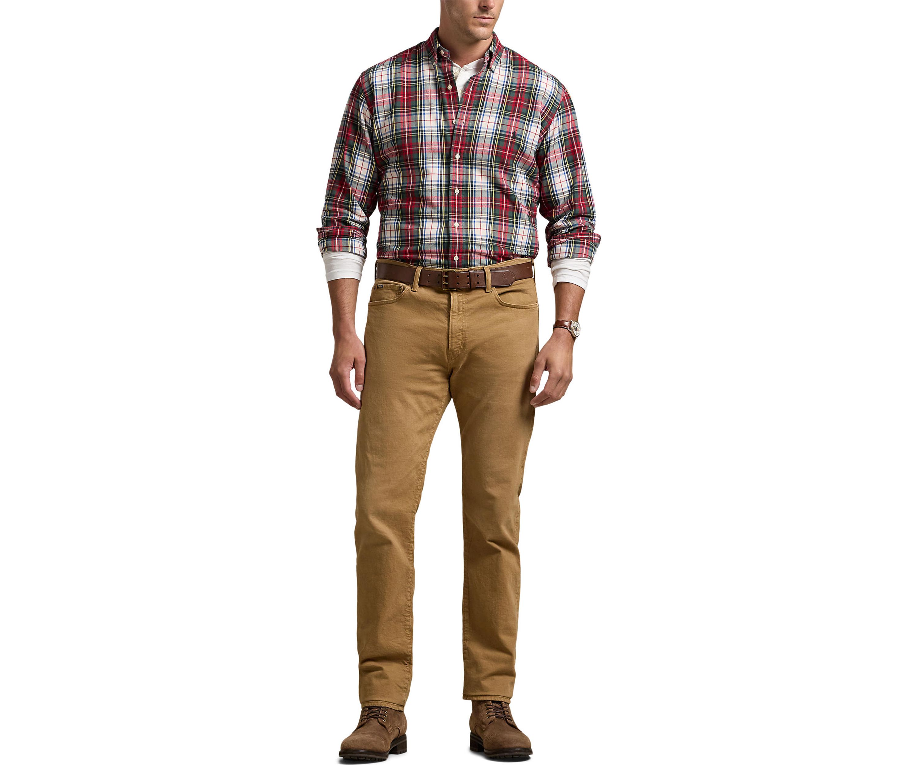 Big & Tall Plaid Brushed Oxford Shirt