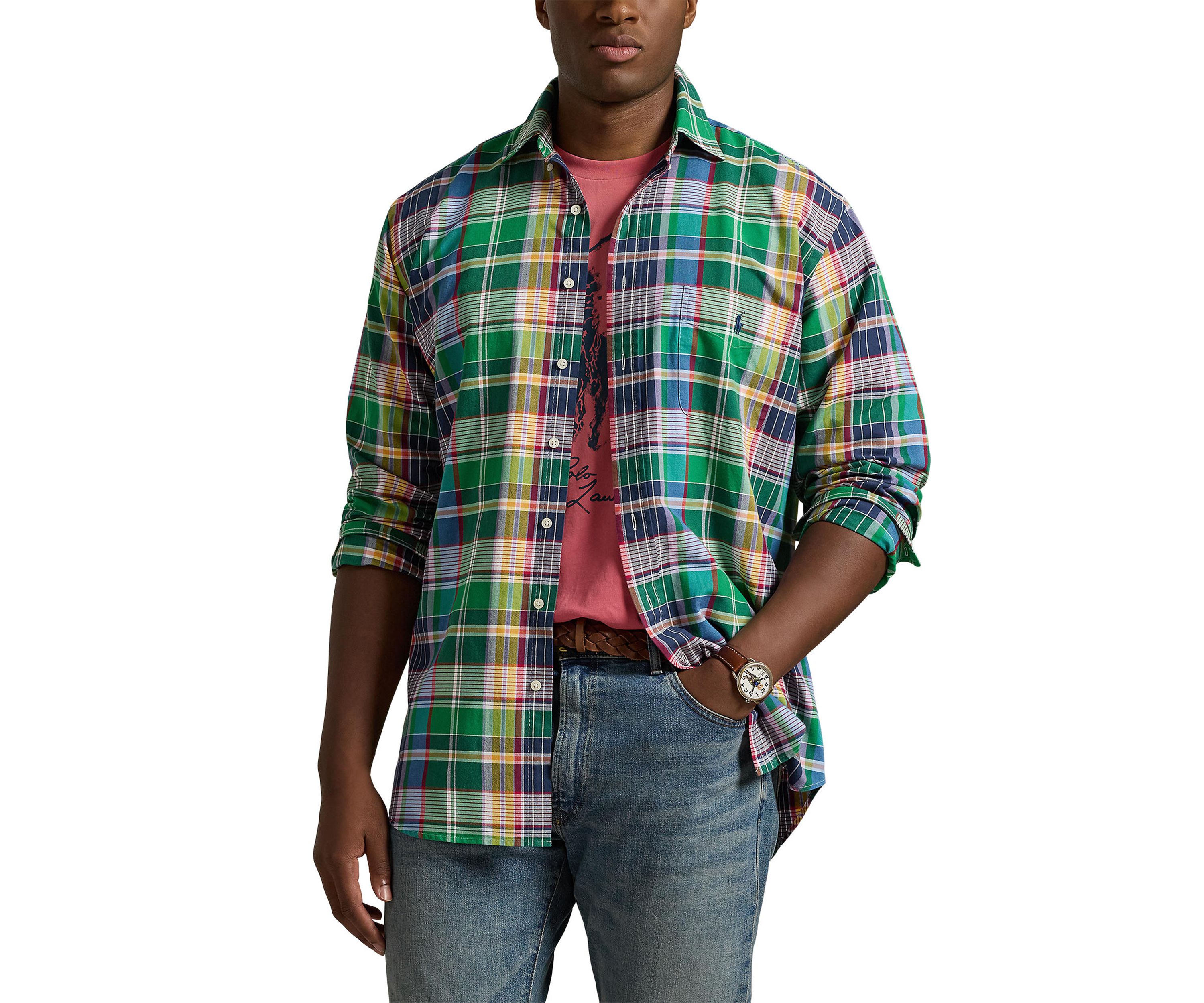 Big & Tall Plaid Oxford Shirt