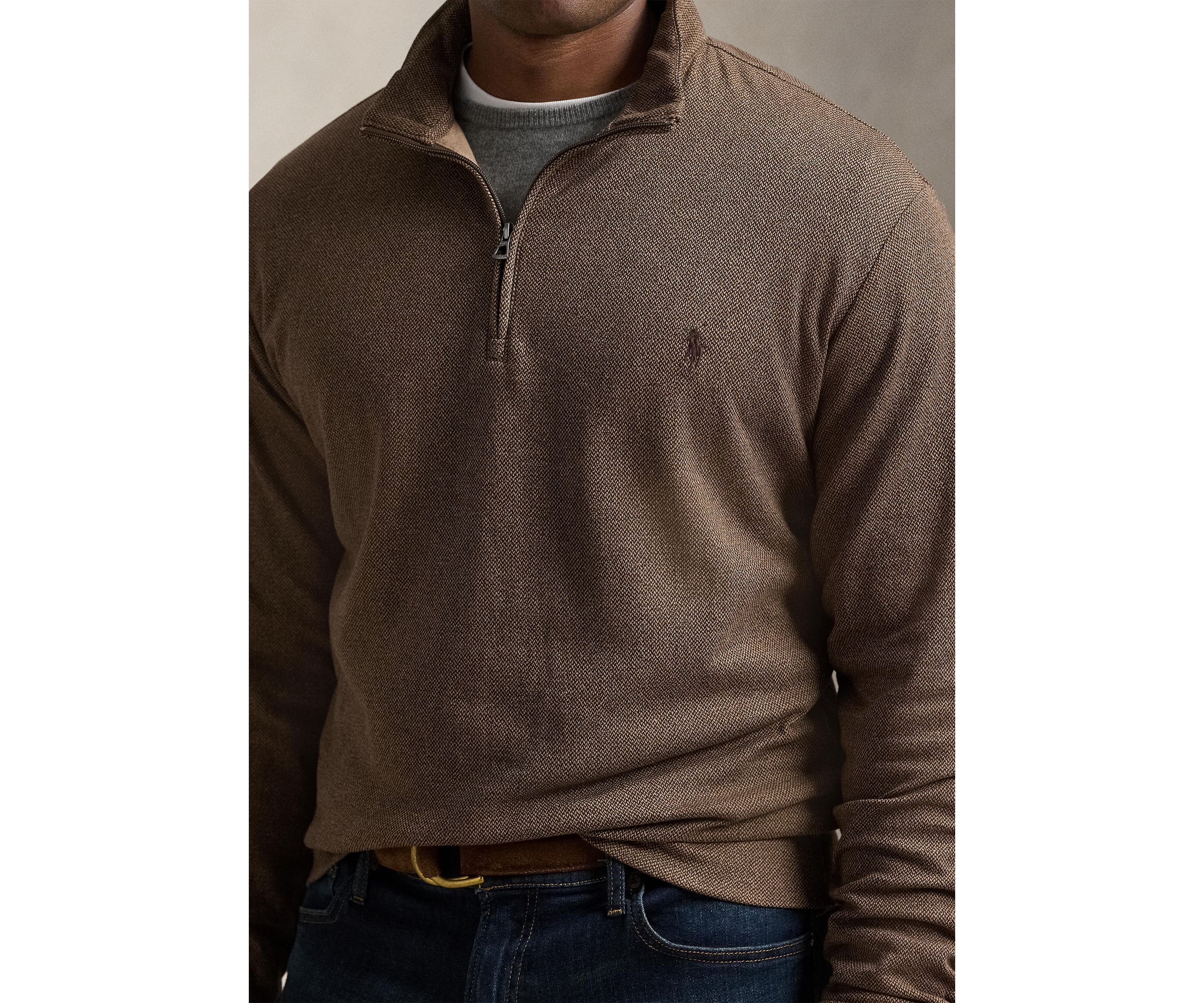Big & Tall Luxury Jersey Herringbone Pullover