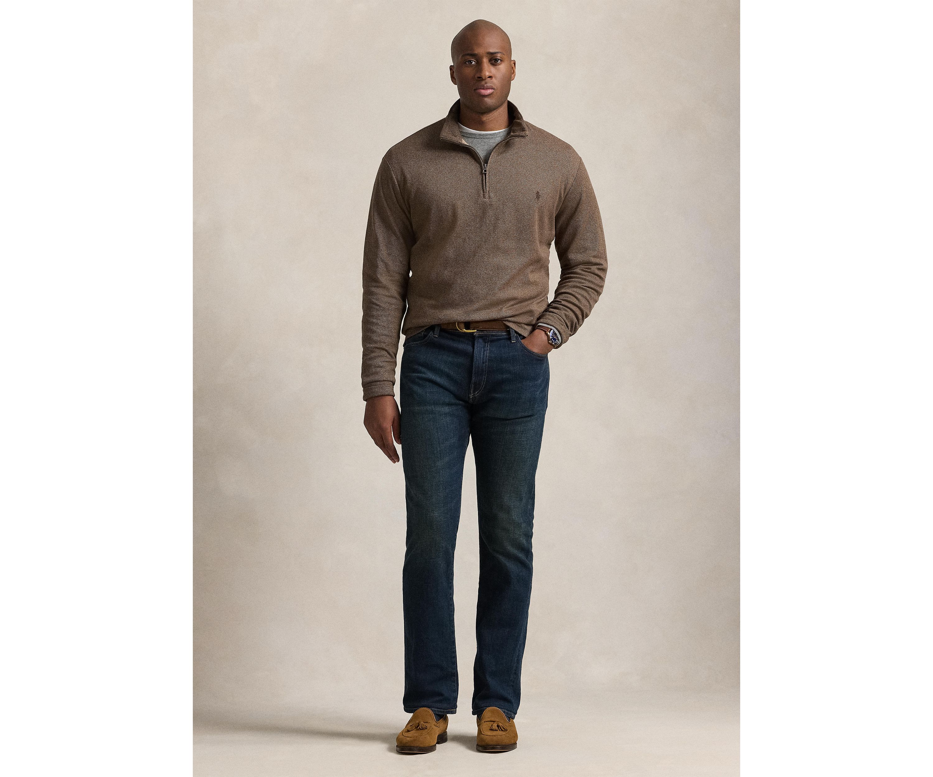 Big & Tall Luxury Jersey Herringbone Pullover