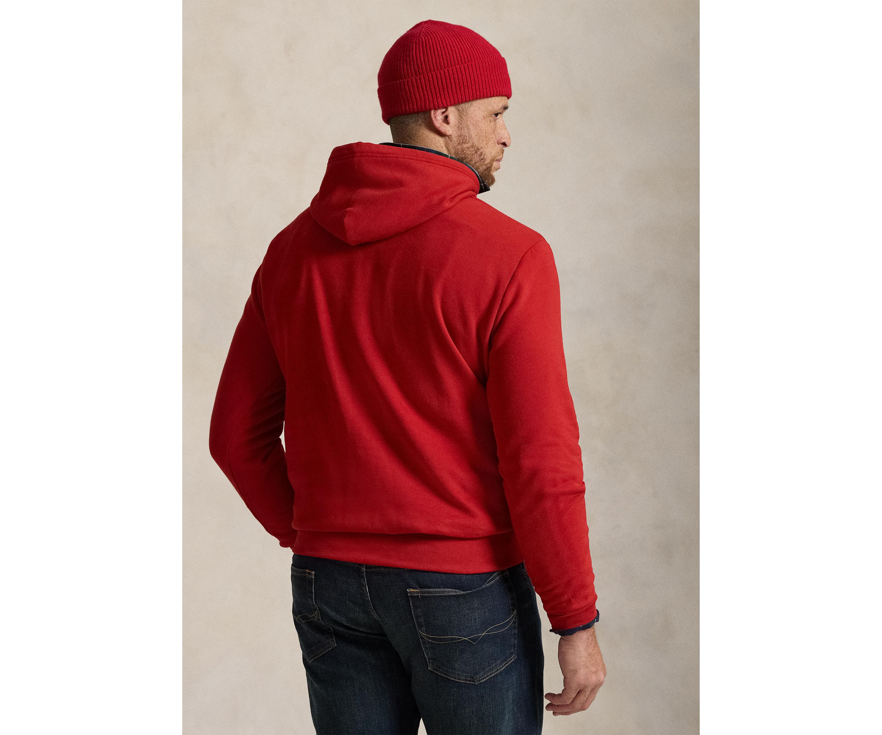Big & Tall RL Fleece Plaid Logo Hoodie