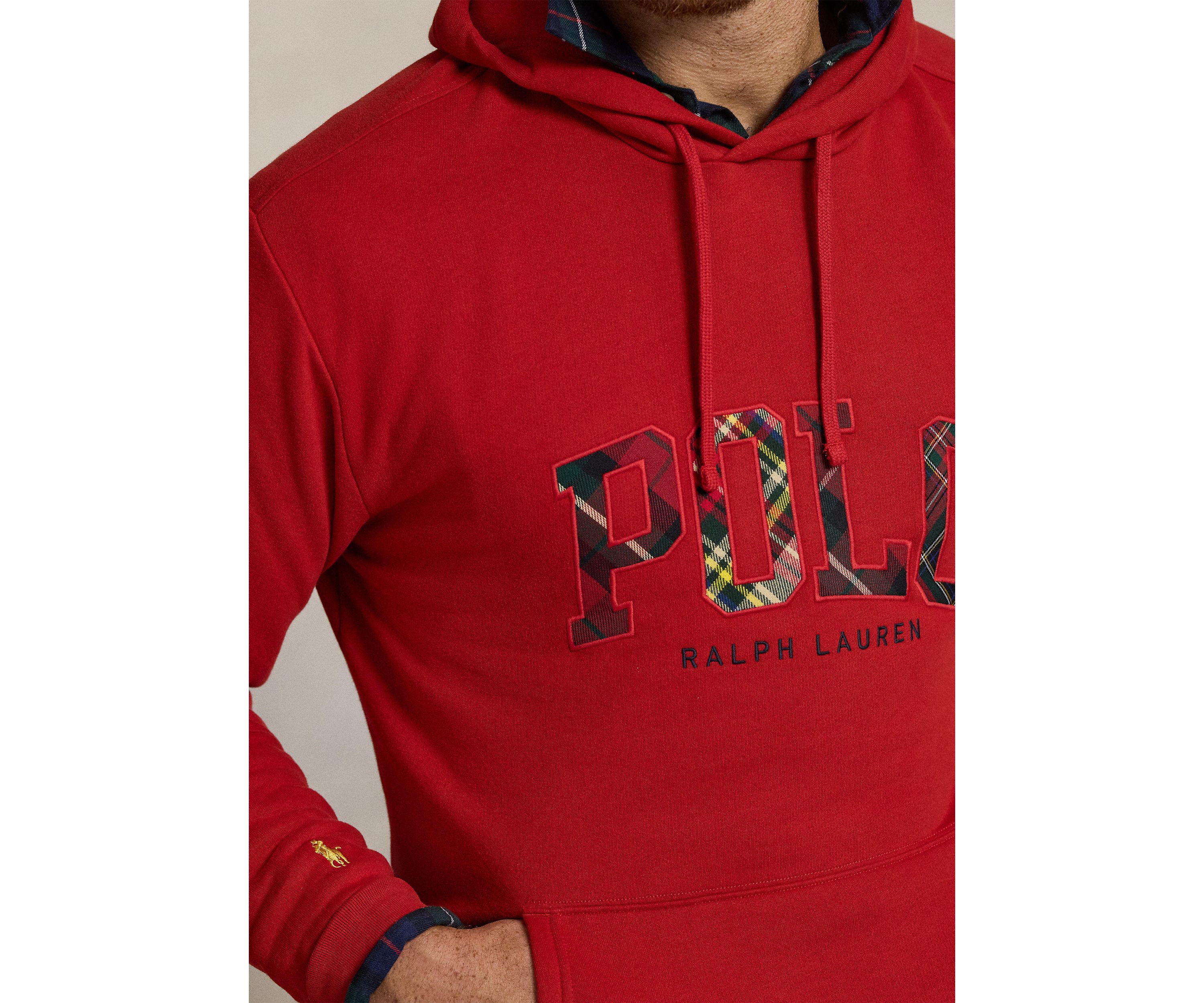 Big & Tall RL Fleece Plaid Logo Hoodie