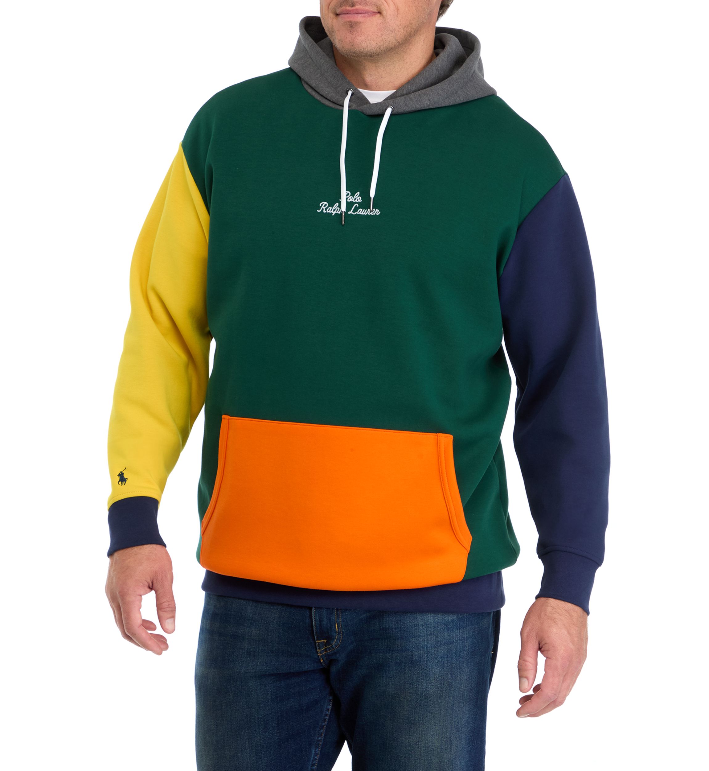 Big & Tall Logo Color-Blocked Double-Knit Hoodie