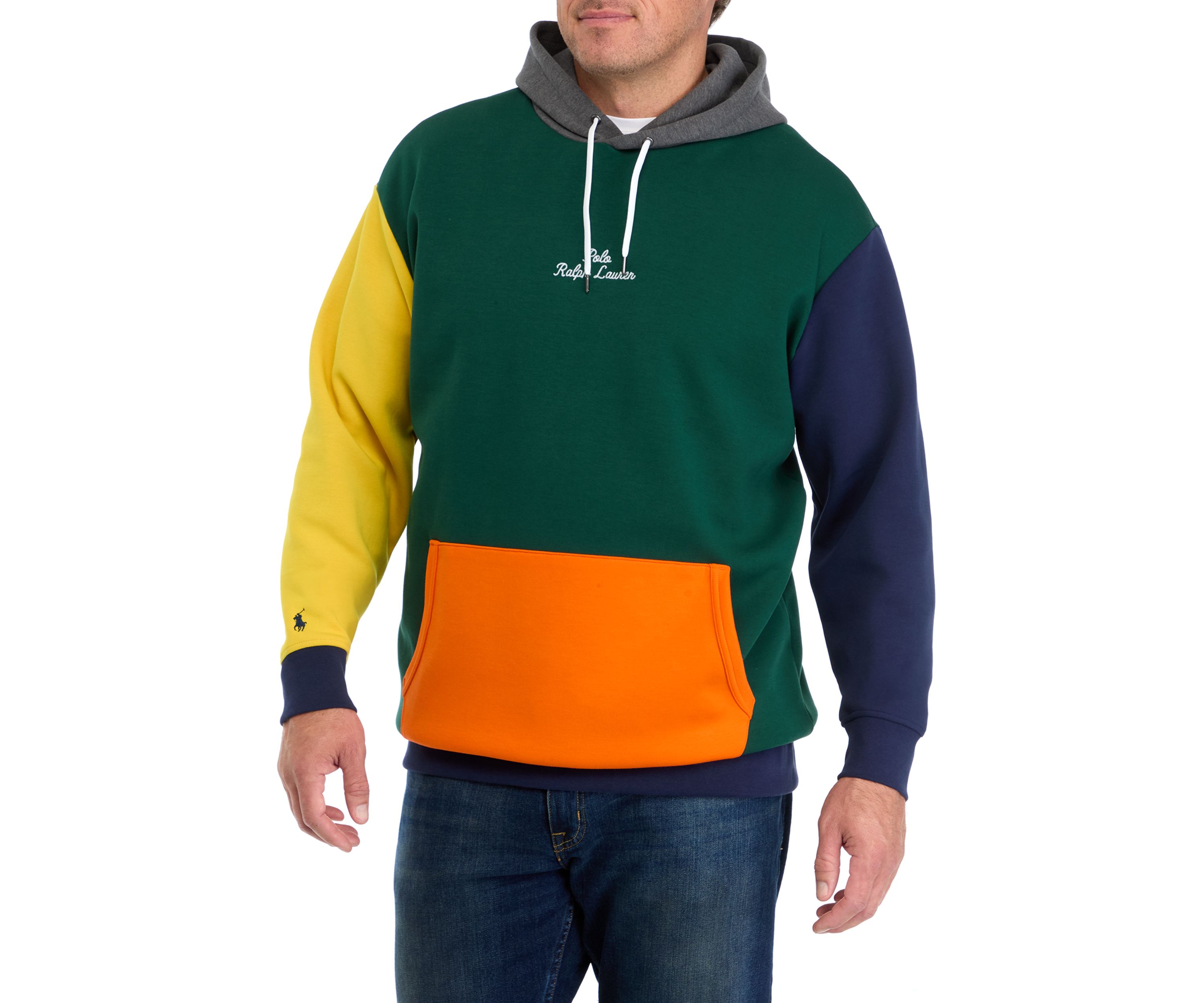 Big & Tall Logo Color-Blocked Double-Knit Hoodie