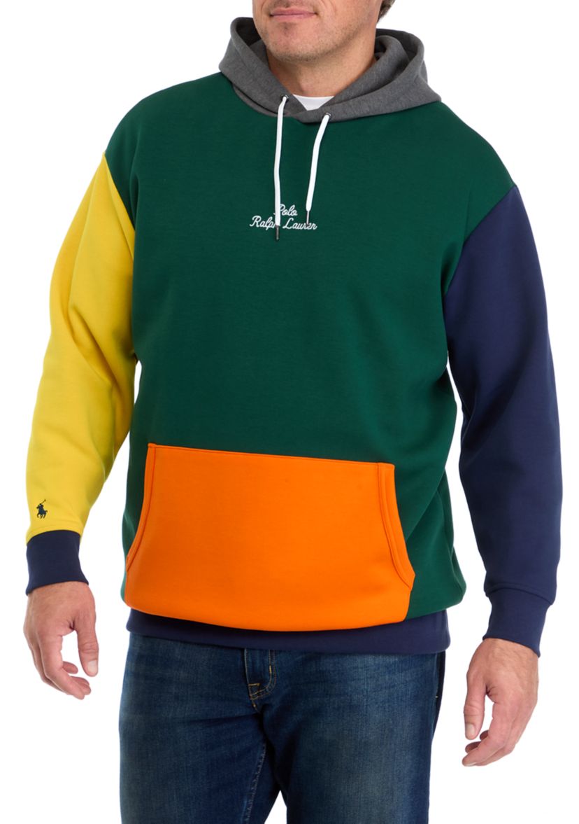 Big & Tall Logo Color-Blocked Double-Knit Hoodie