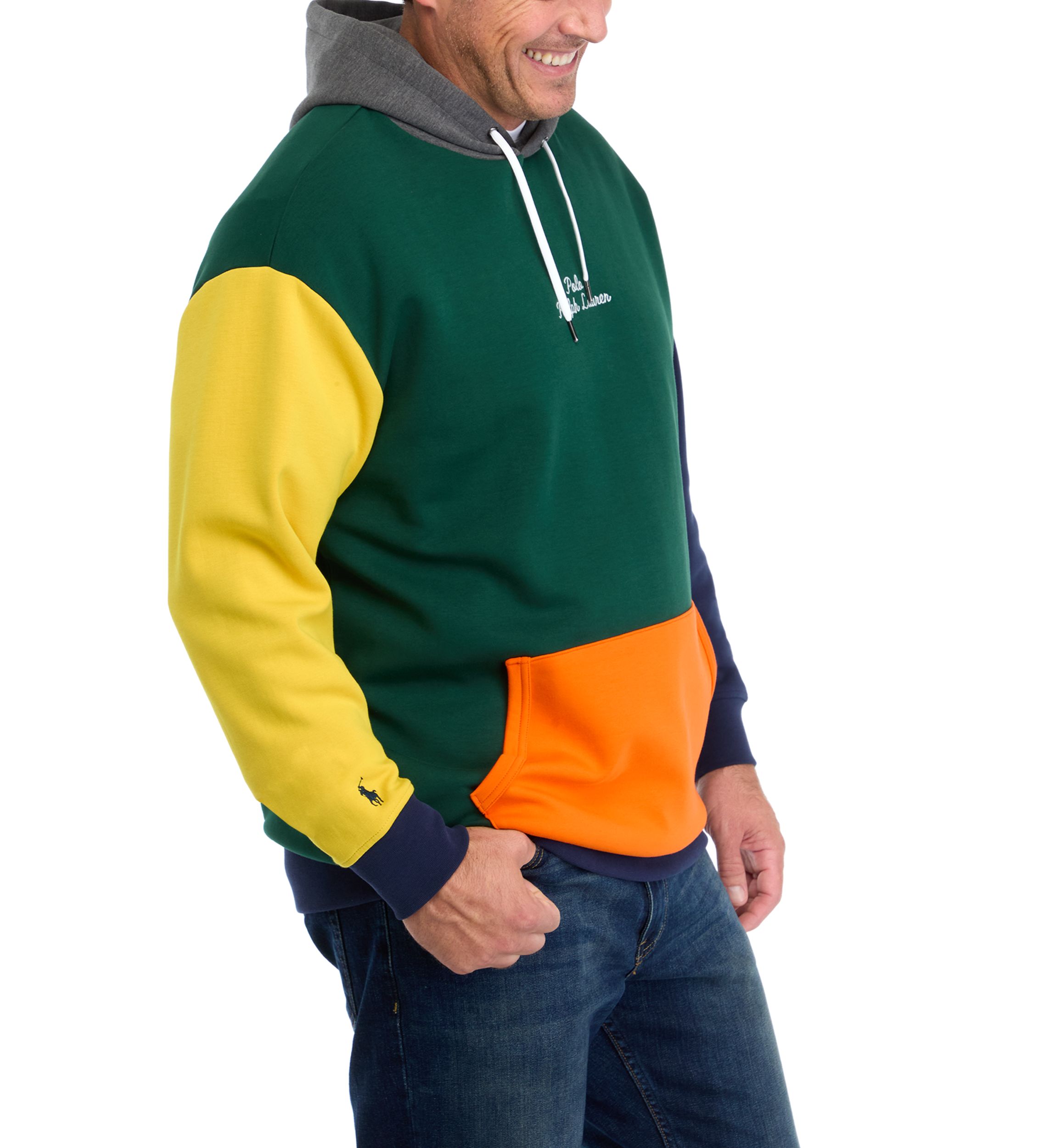 Big & Tall Logo Color-Blocked Double-Knit Hoodie