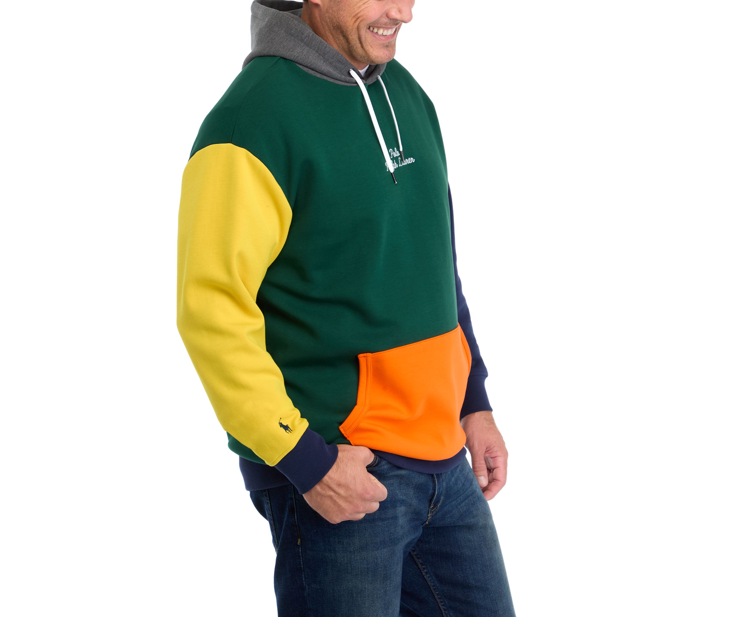 Big & Tall Logo Color-Blocked Double-Knit Hoodie
