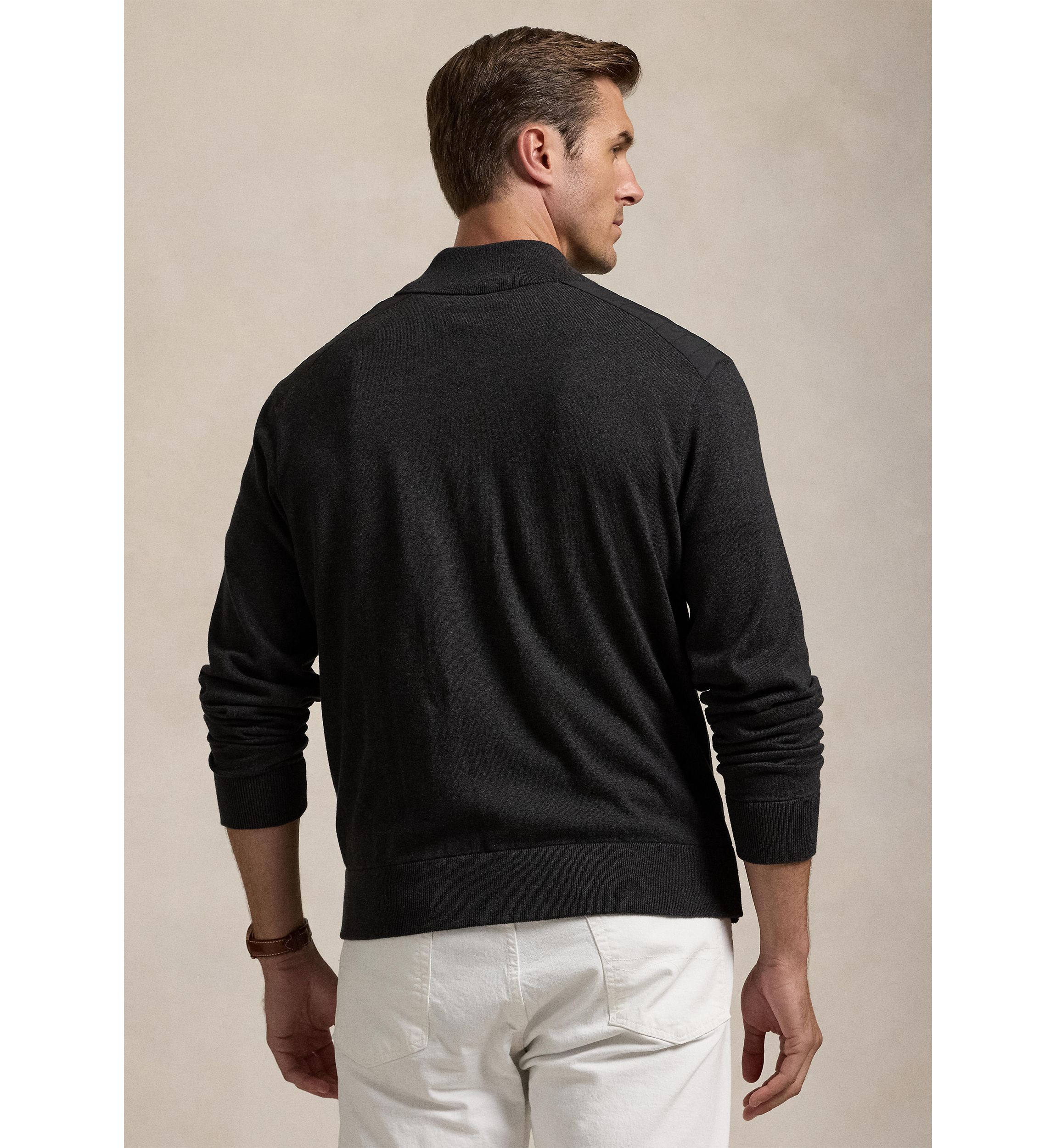 Big & Tall Hybrid Full-Zip Mock Neck Sweater