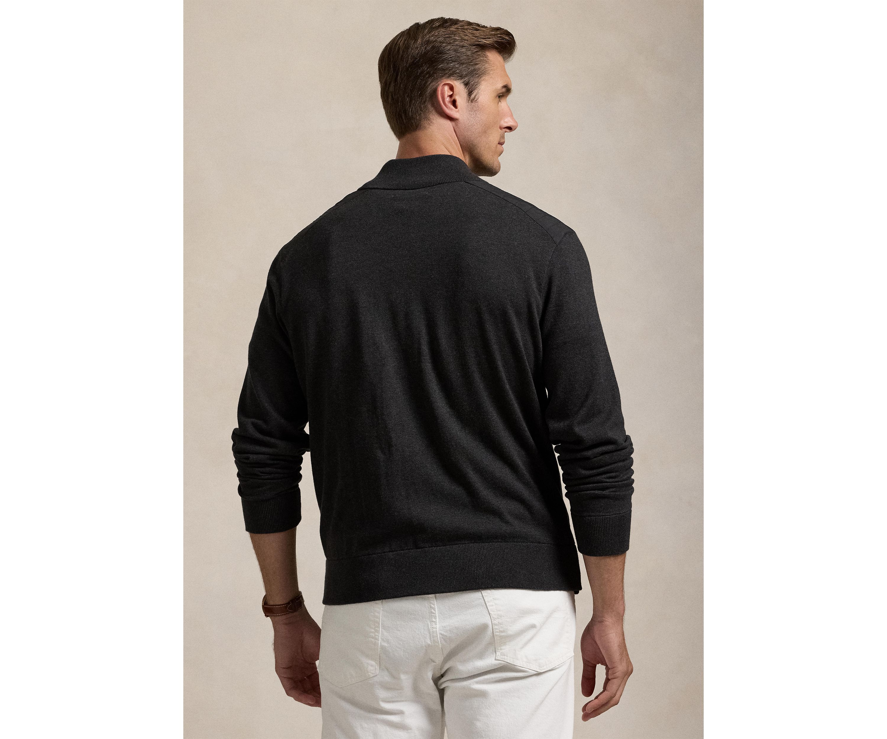 Big & Tall Hybrid Full-Zip Mock Neck Sweater