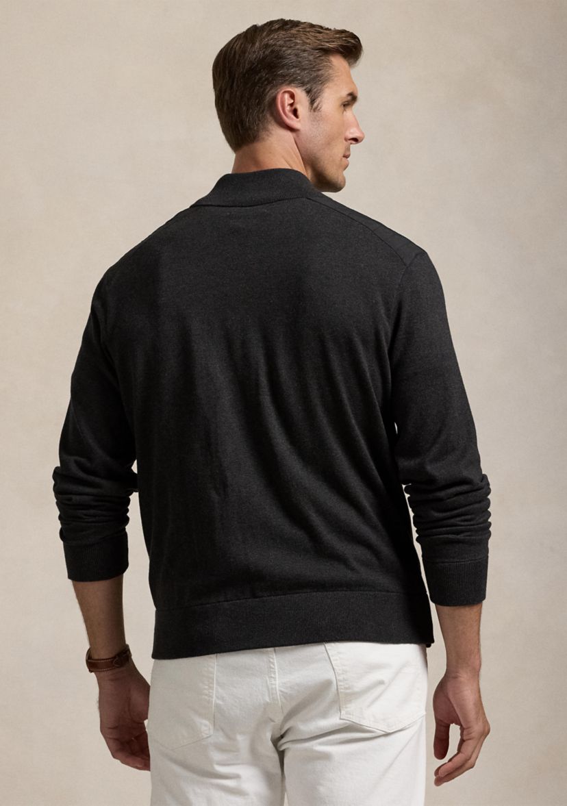Big & Tall Hybrid Full-Zip Mock Neck Sweater