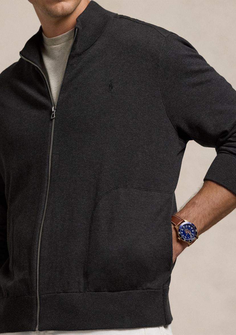 Big & Tall Hybrid Full-Zip Mock Neck Sweater