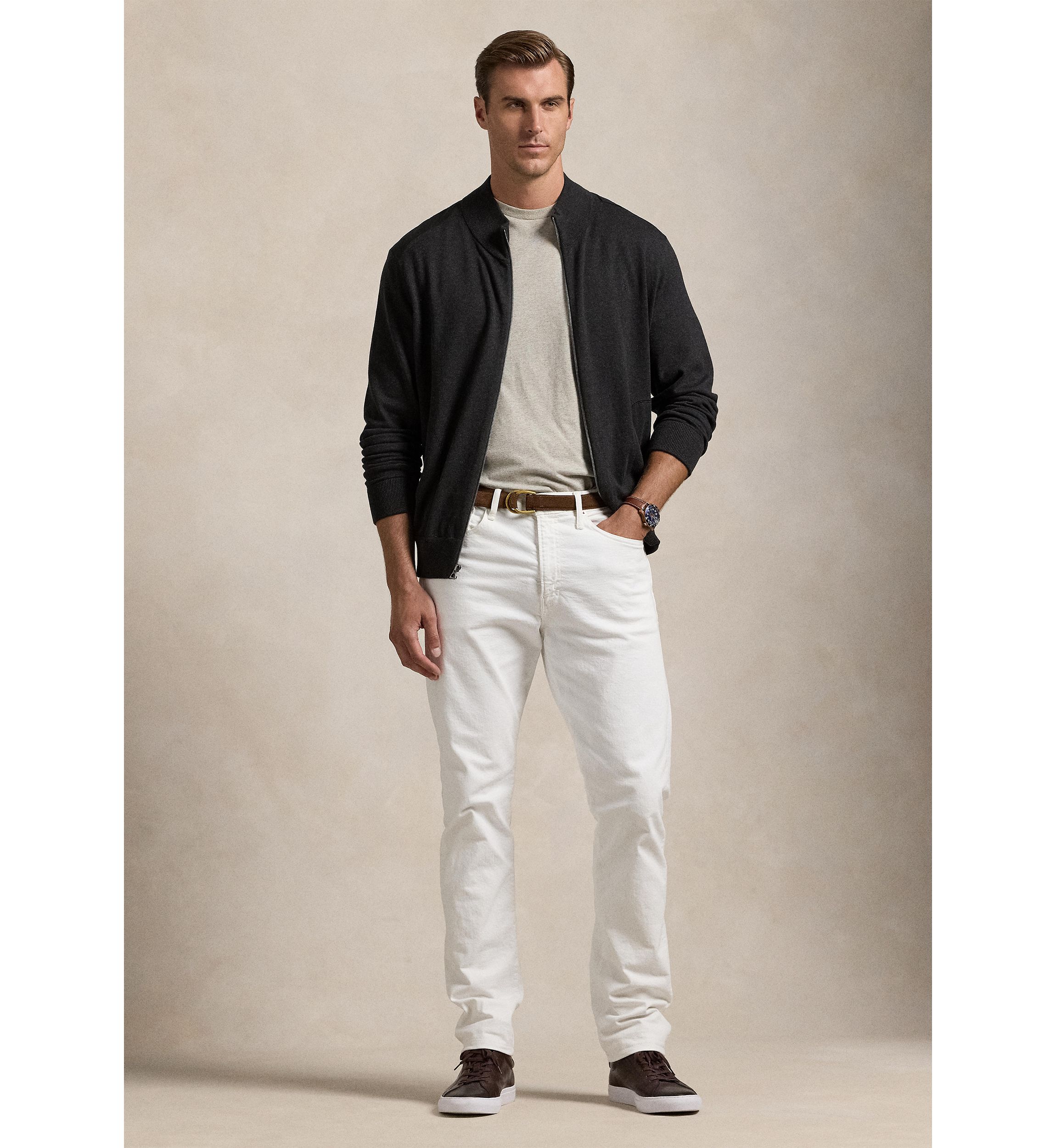 Big & Tall Hybrid Full-Zip Mock Neck Sweater