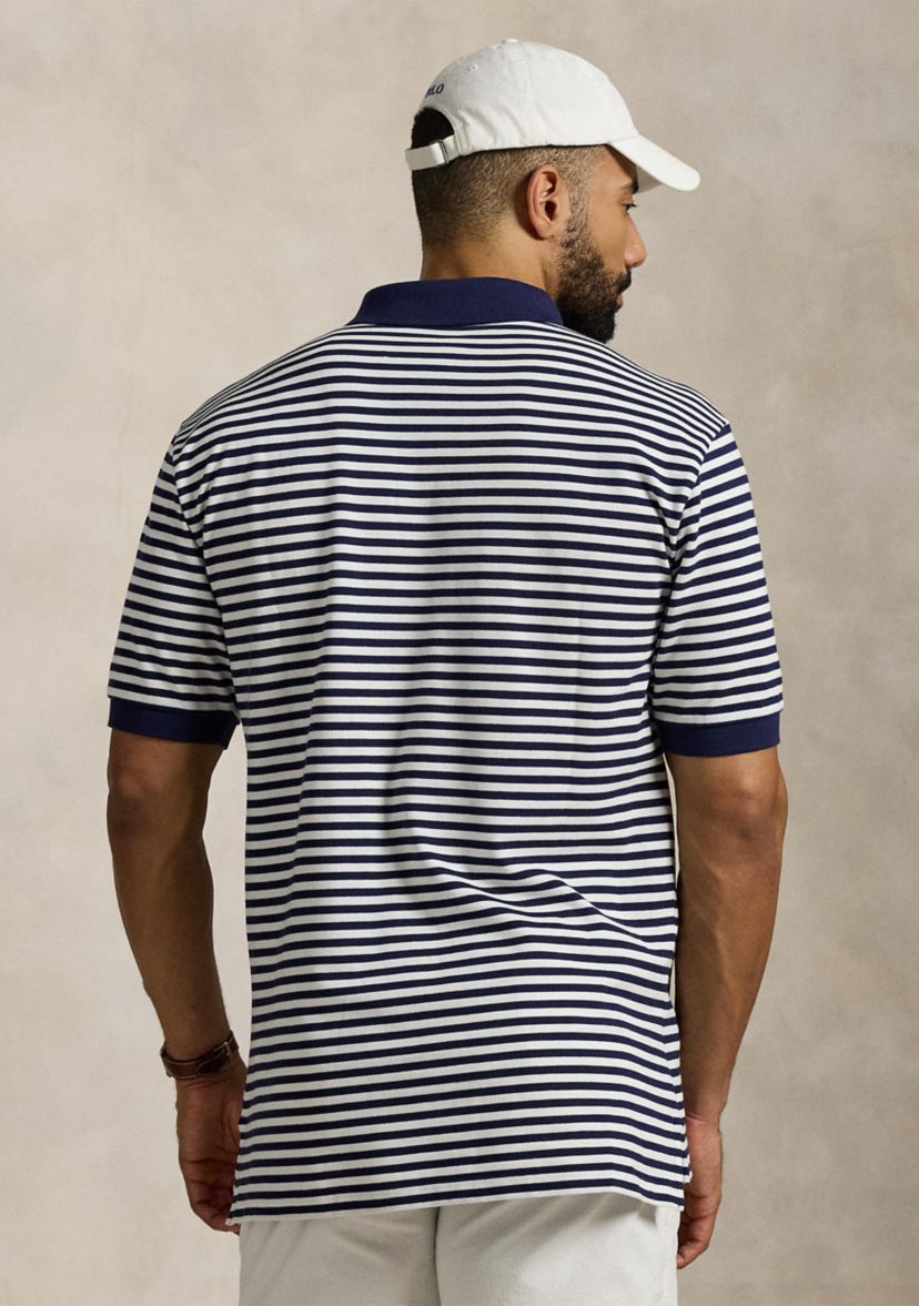 Big & Tall Striped Mesh Polo Shirt