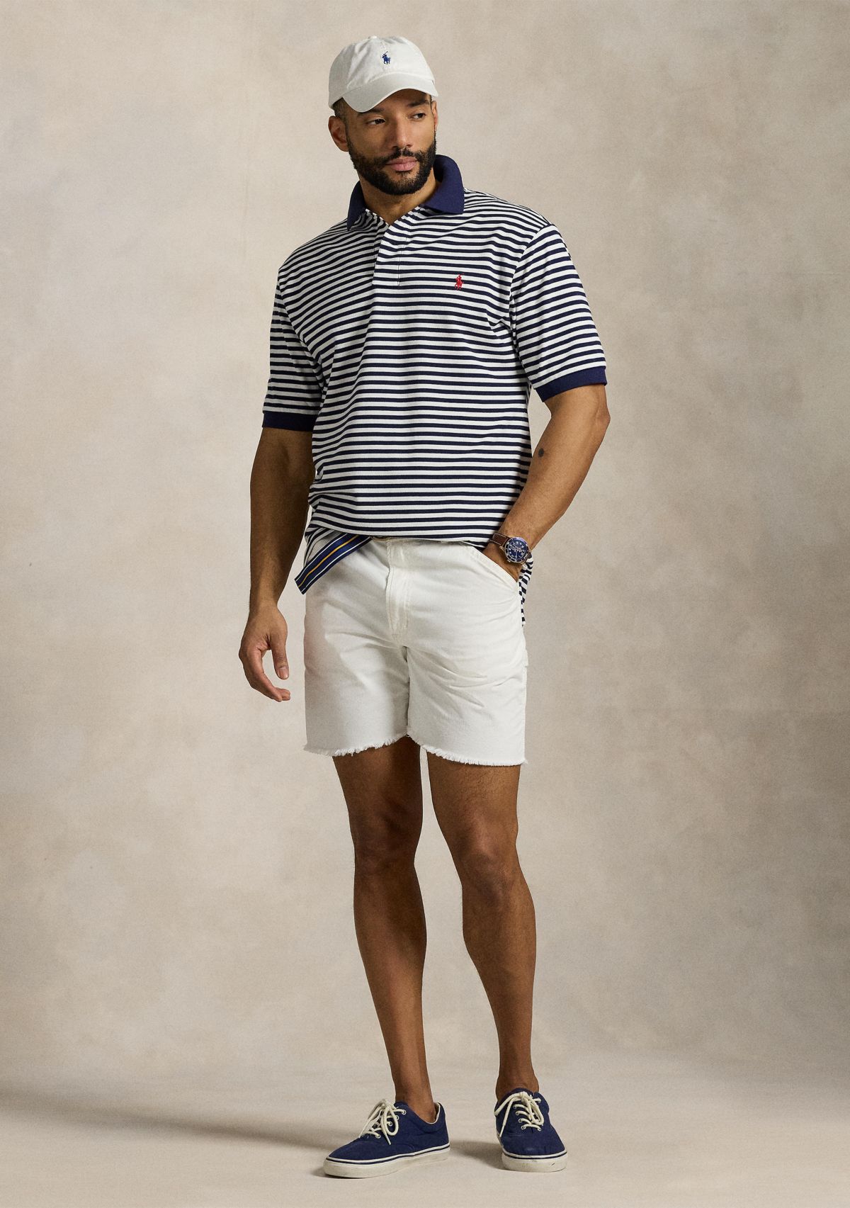 Big & Tall Striped Mesh Polo Shirt
