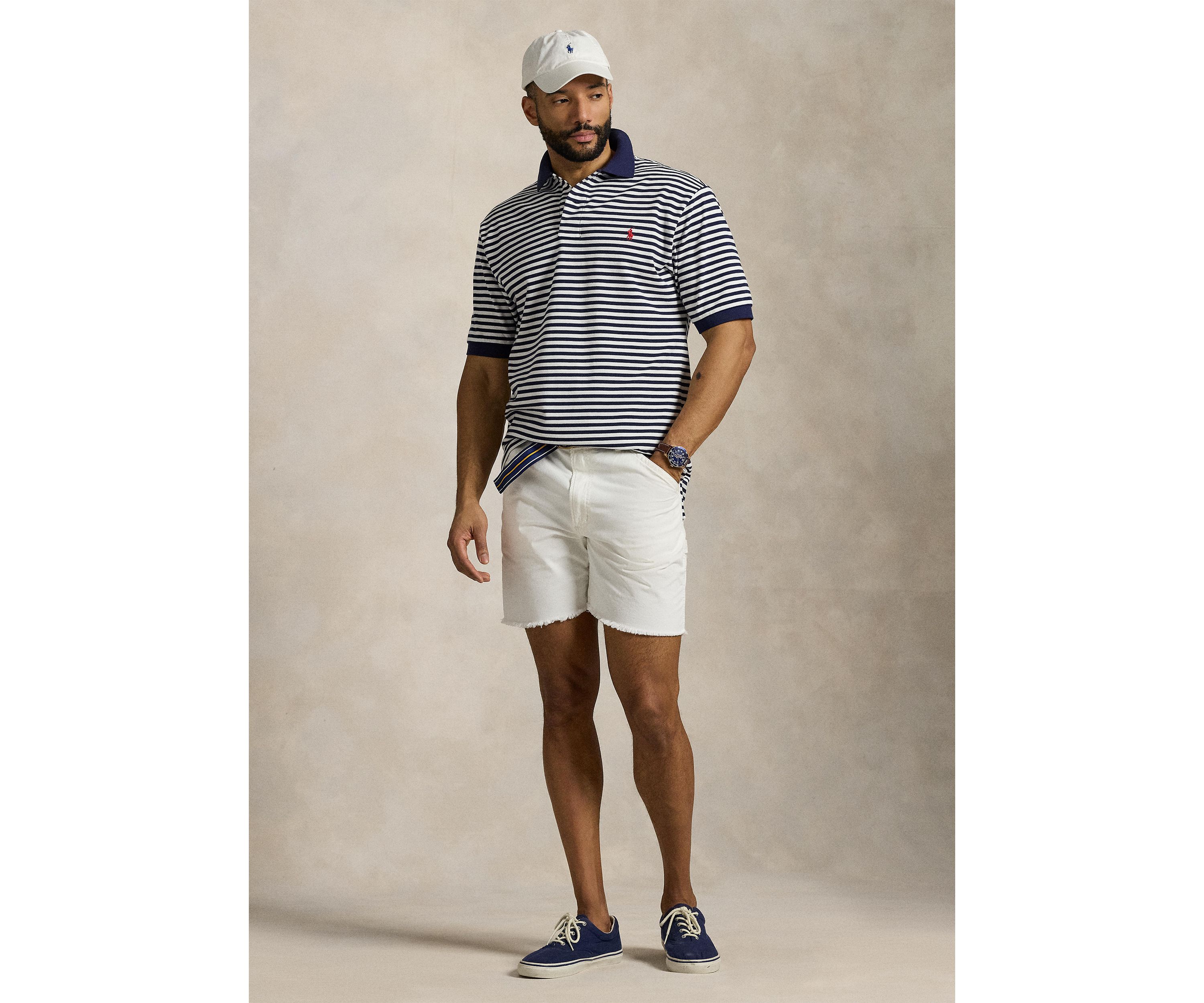 Big & Tall Striped Mesh Polo Shirt