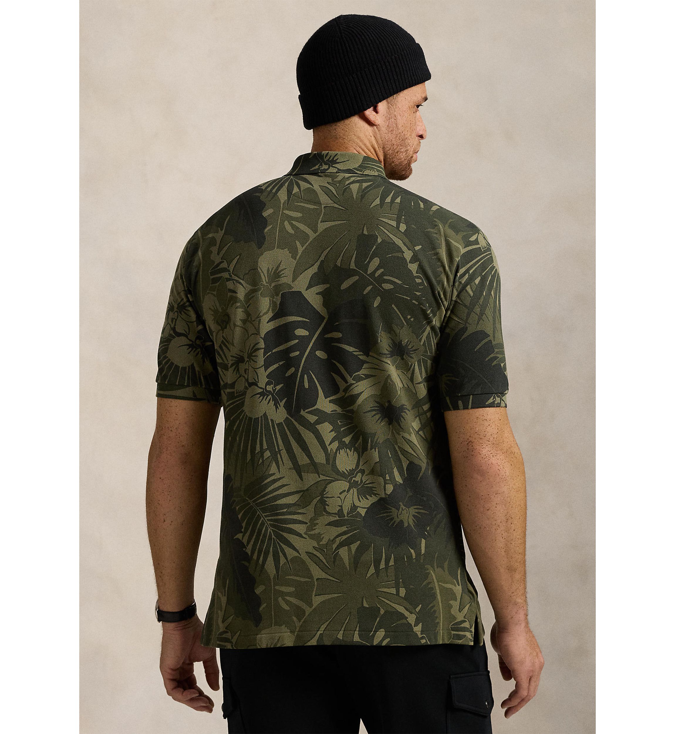 Big & Tall Palm-Camo Mesh Polo Shirt