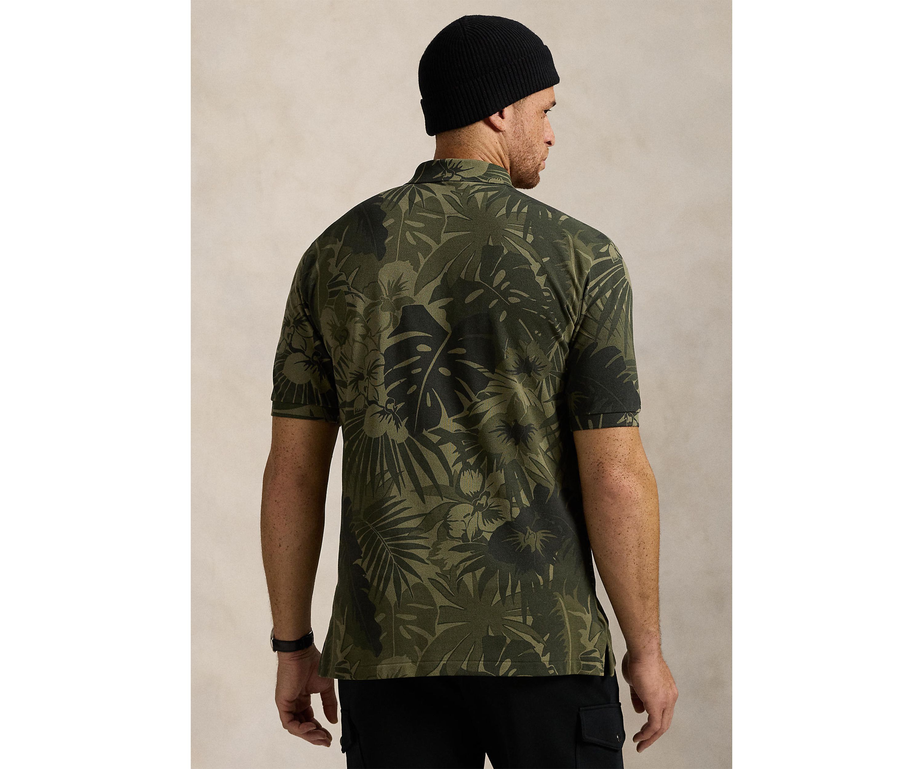 Big & Tall Palm-Camo Mesh Polo Shirt