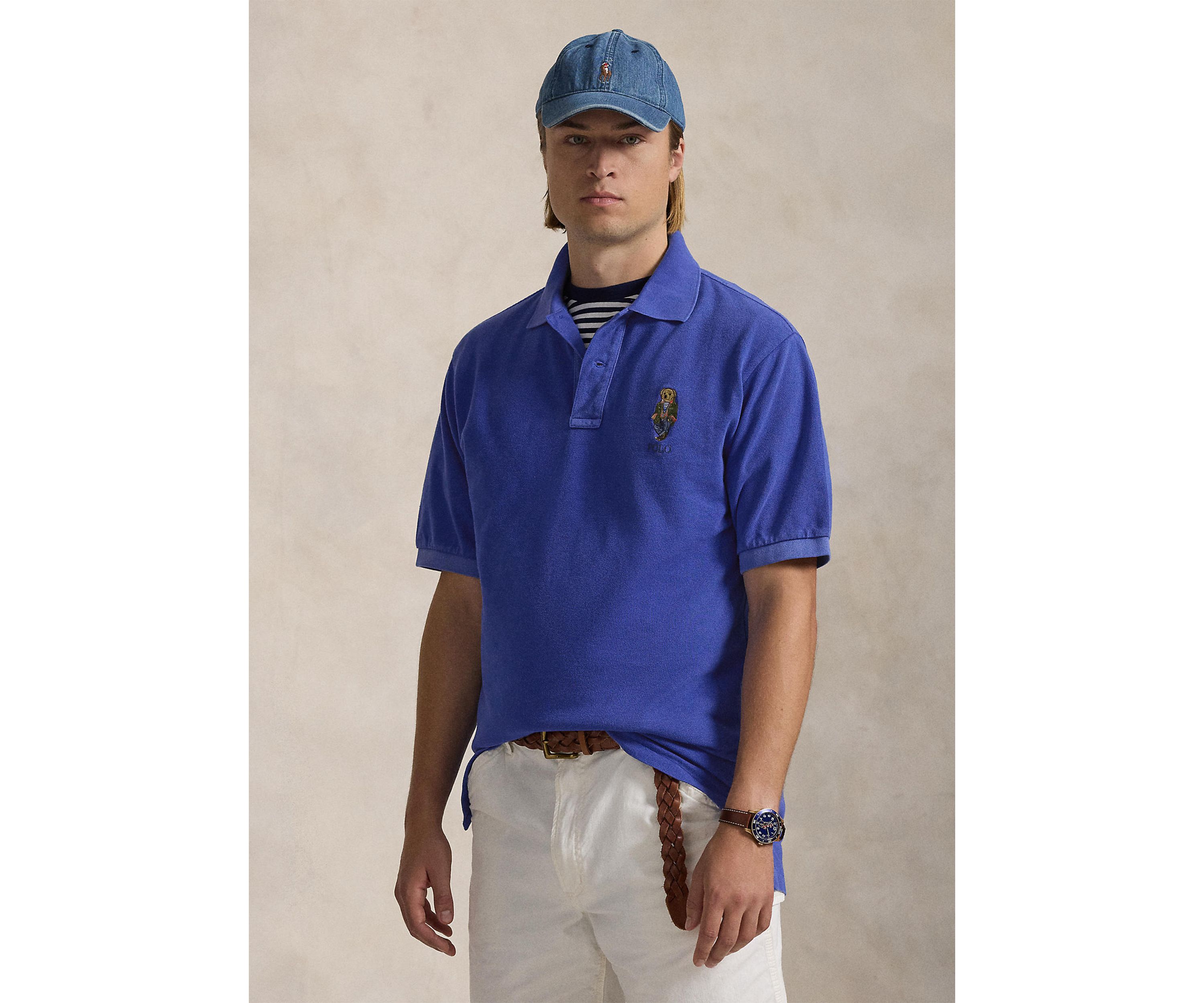 Big & Tall Polo Bear Garment Dyed Mesh Polo Shirt