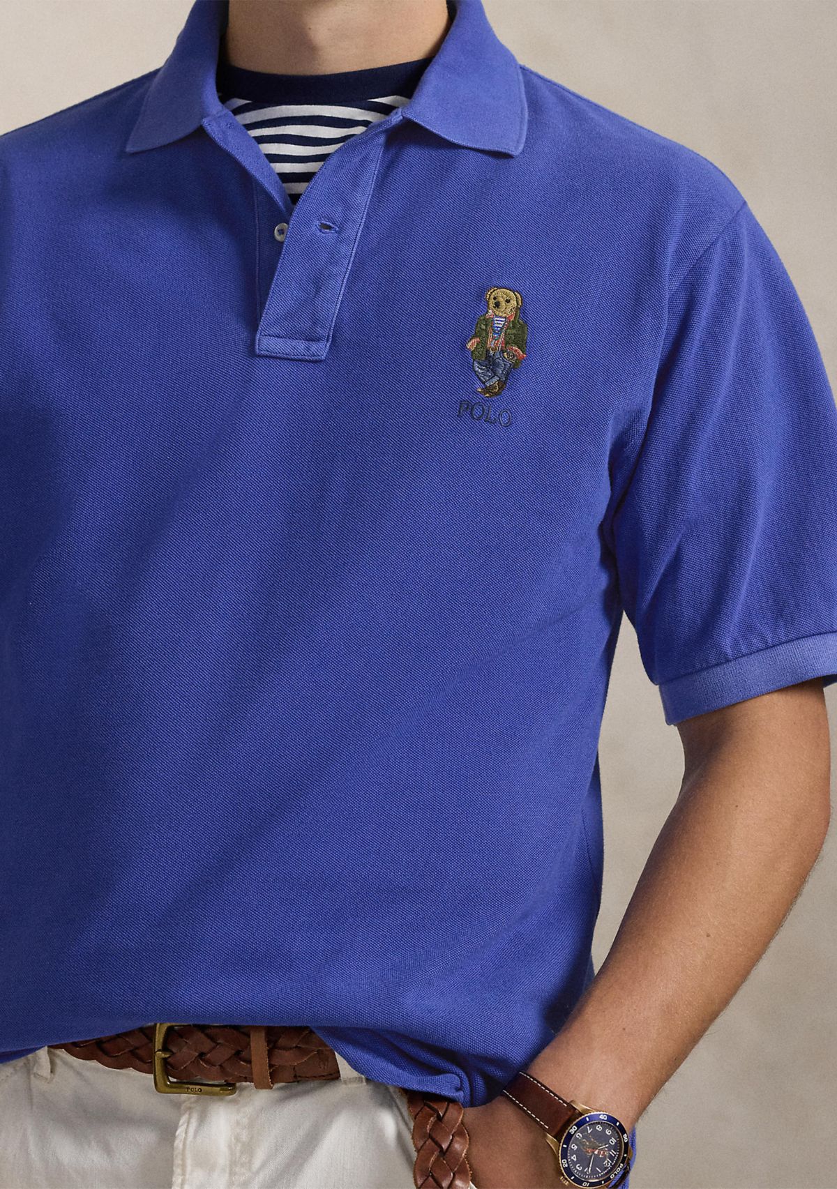Big & Tall Polo Bear Garment Dyed Mesh Polo Shirt