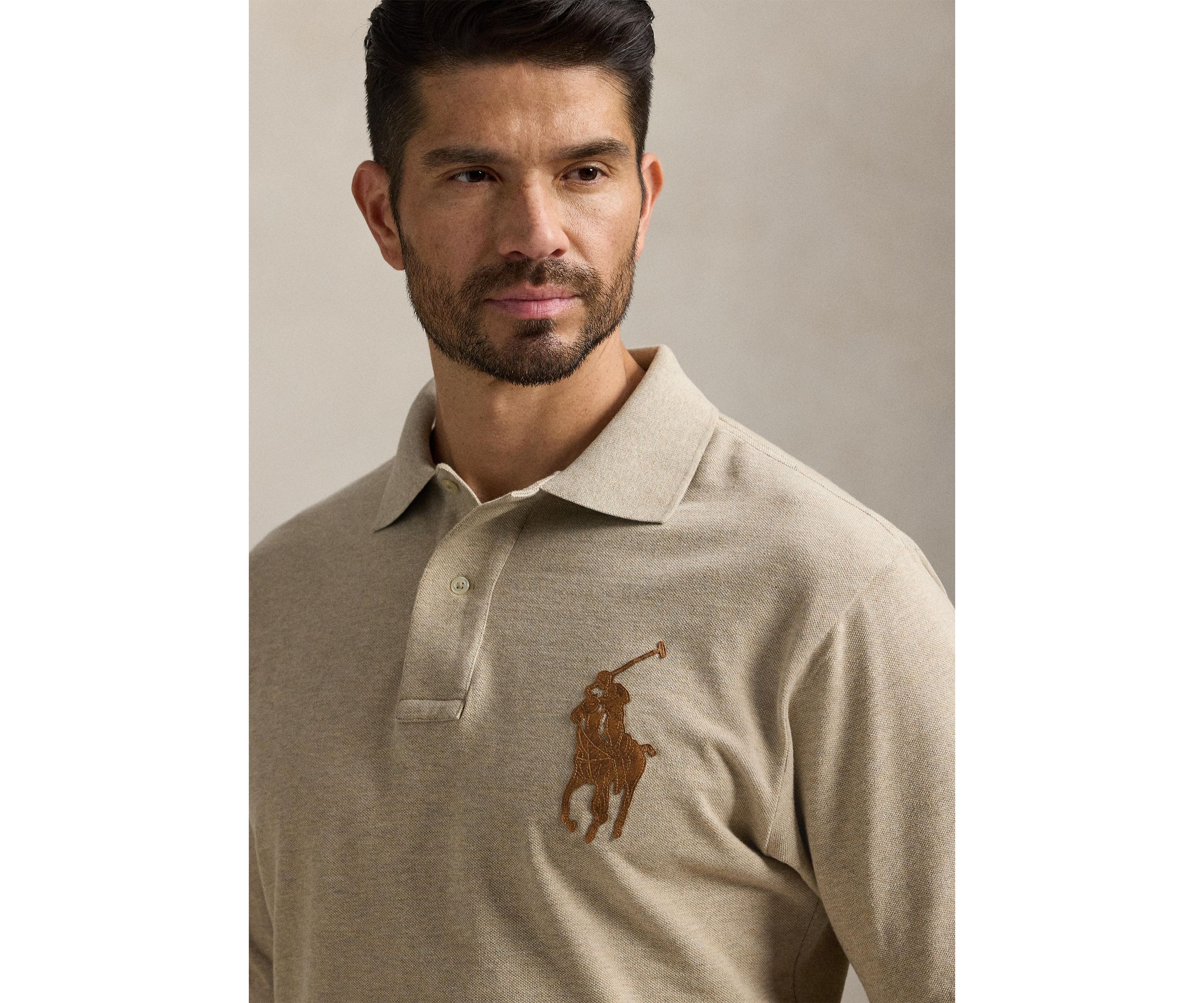 Big & Tall Leather Pony Mesh Polo Shirt