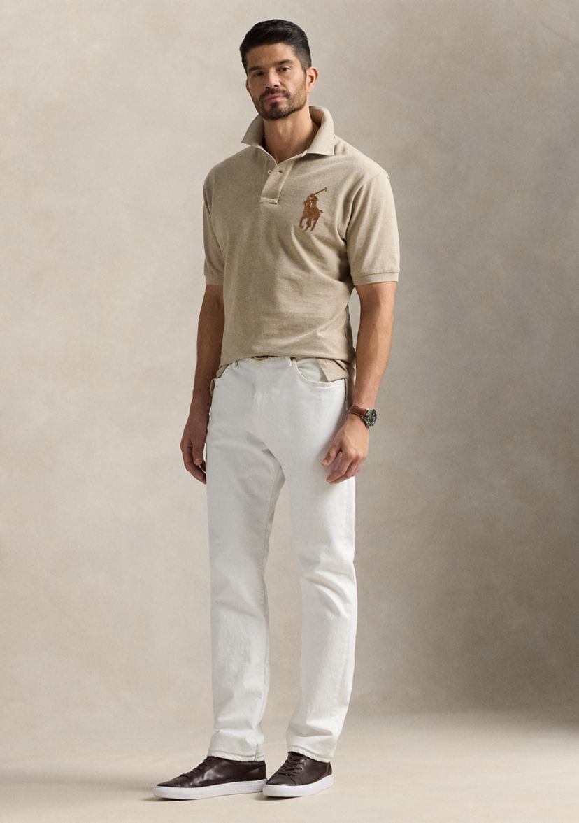 Big & Tall Leather Pony Mesh Polo Shirt