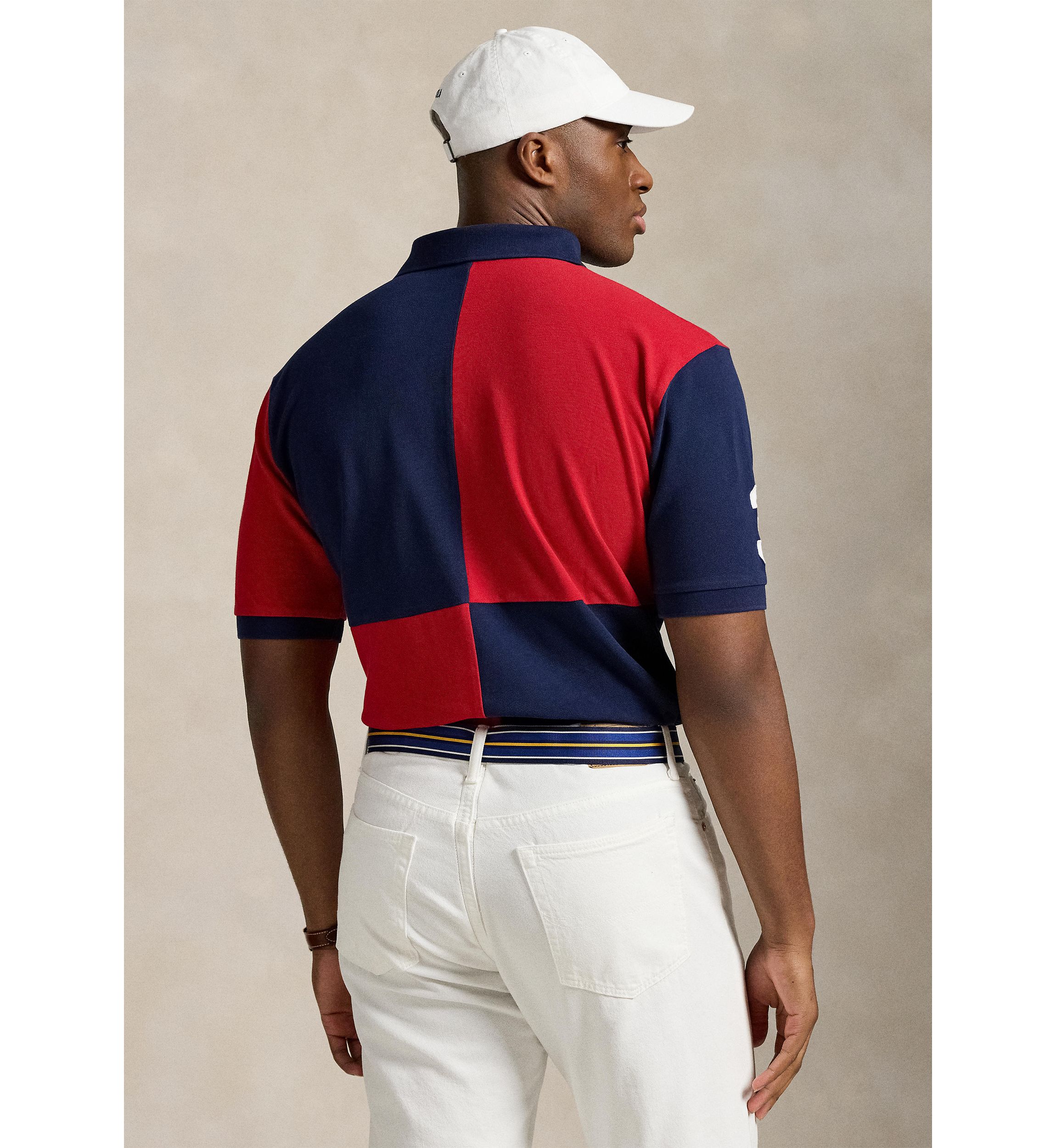 Big & Tall Big Pony Color Blocked Mesh Polo Shirt