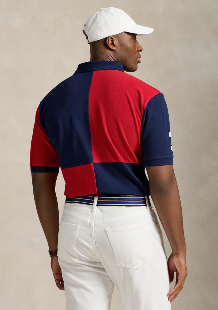 Big & Tall Big Pony Color Blocked Mesh Polo Shirt
