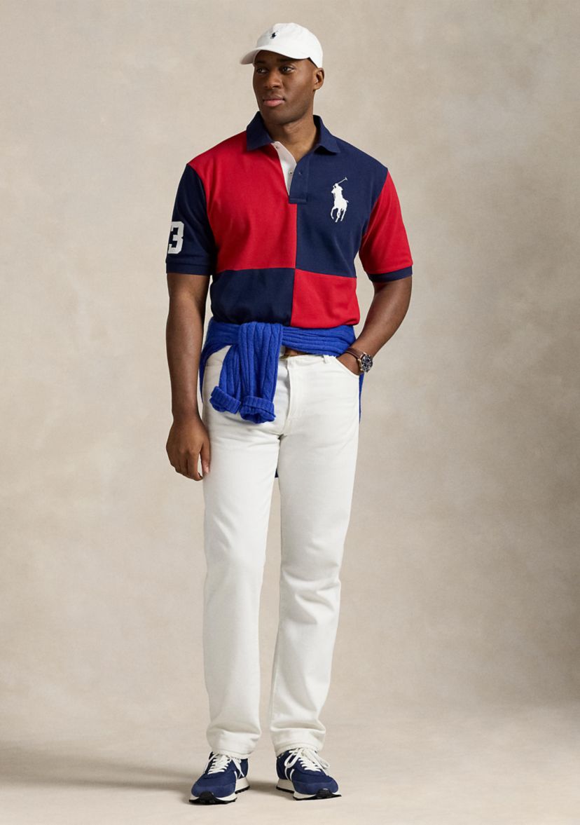 Big & Tall Big Pony Color Blocked Mesh Polo Shirt
