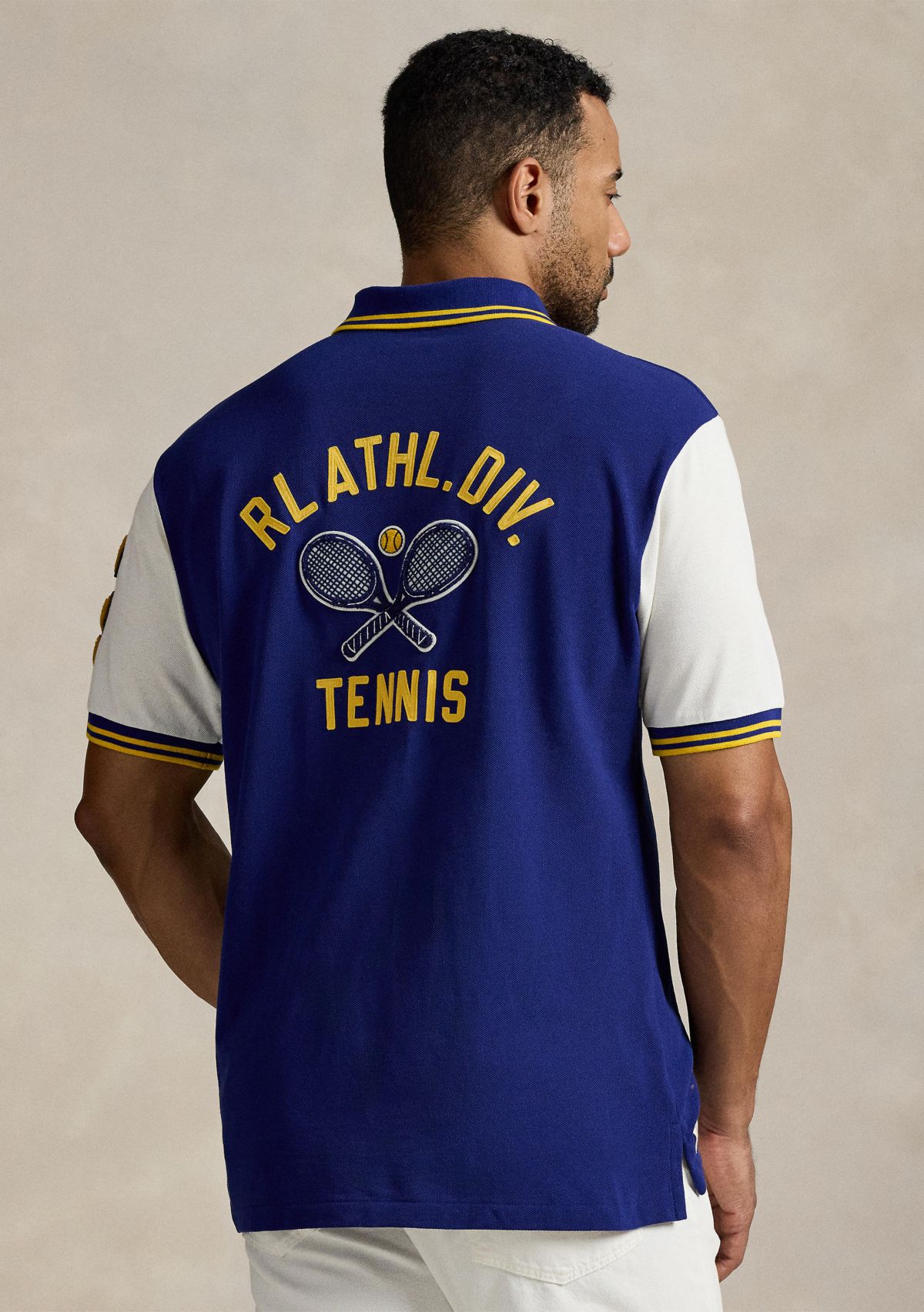 Big & Tall Varsity-Inspired Mesh Polo Shirt