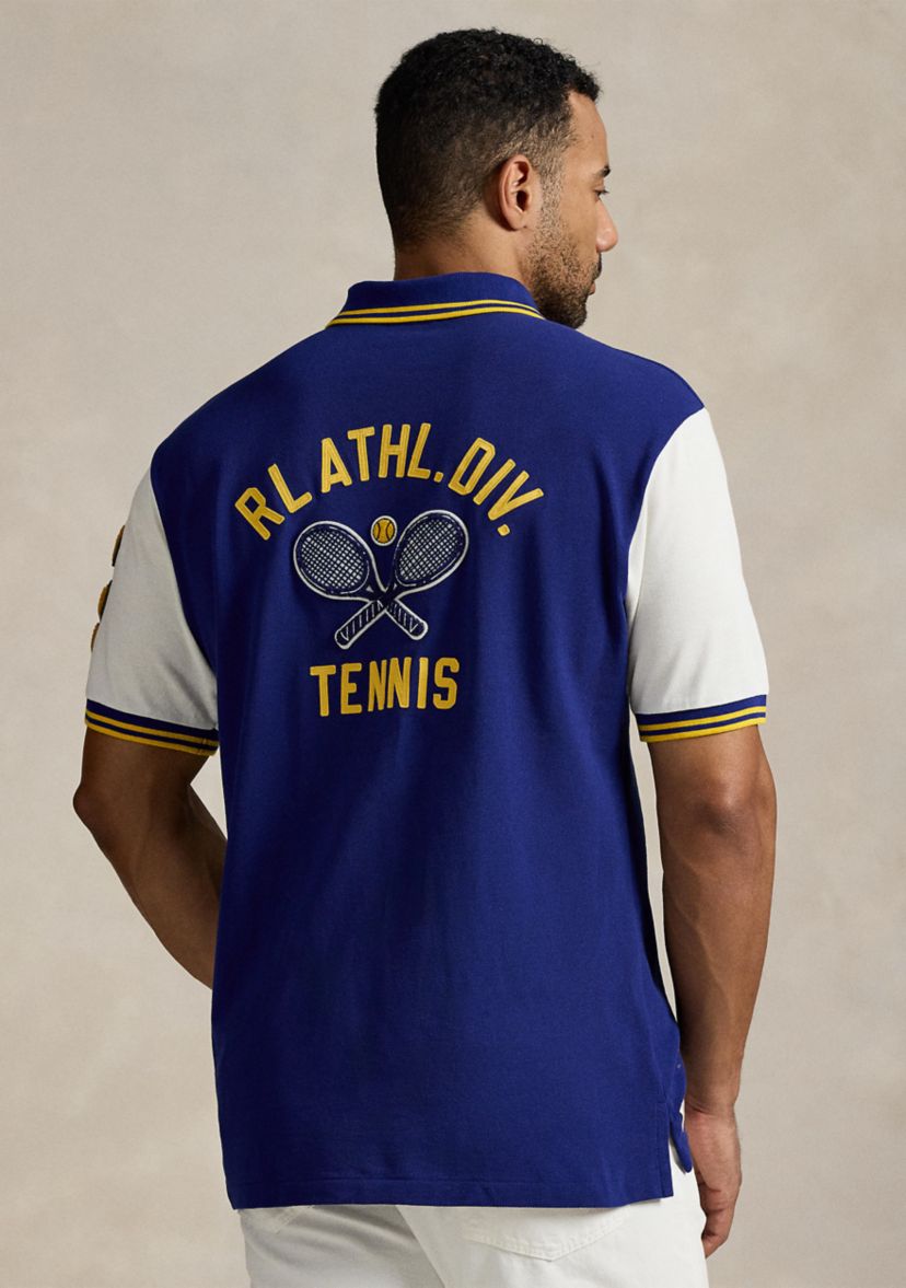Big & Tall Varsity-Inspired Mesh Polo Shirt