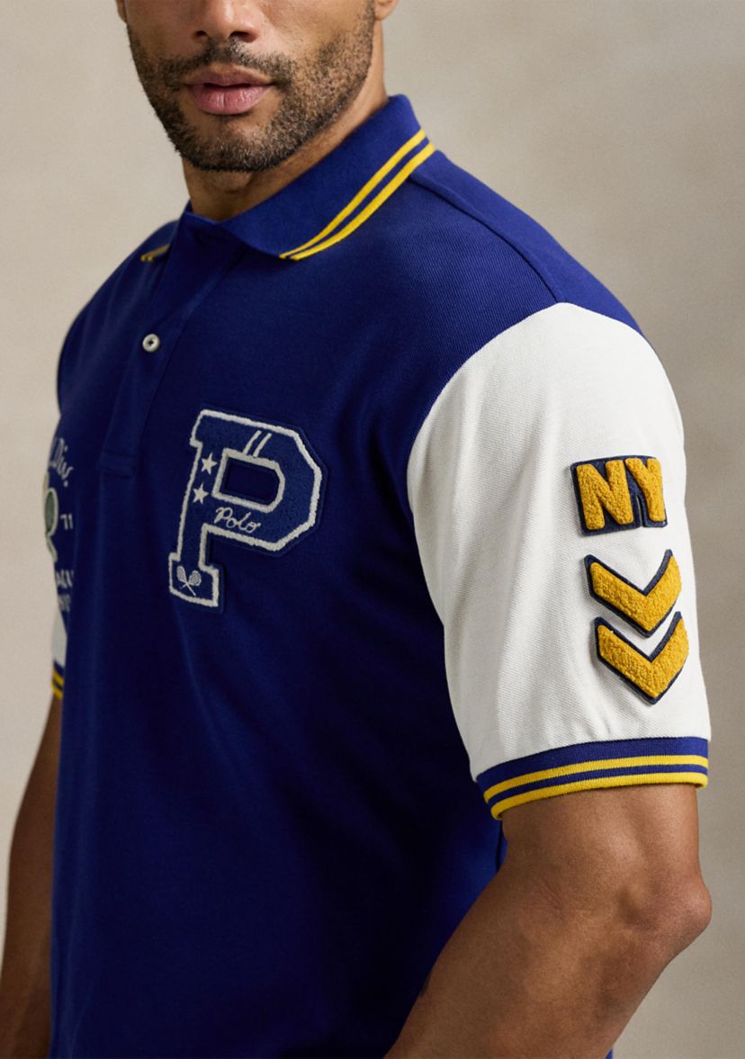 Big & Tall Varsity-Inspired Mesh Polo Shirt