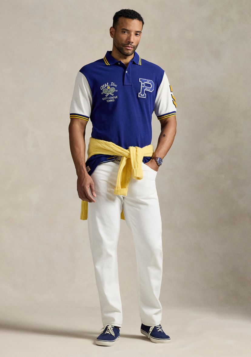 Big & Tall Varsity-Inspired Mesh Polo Shirt